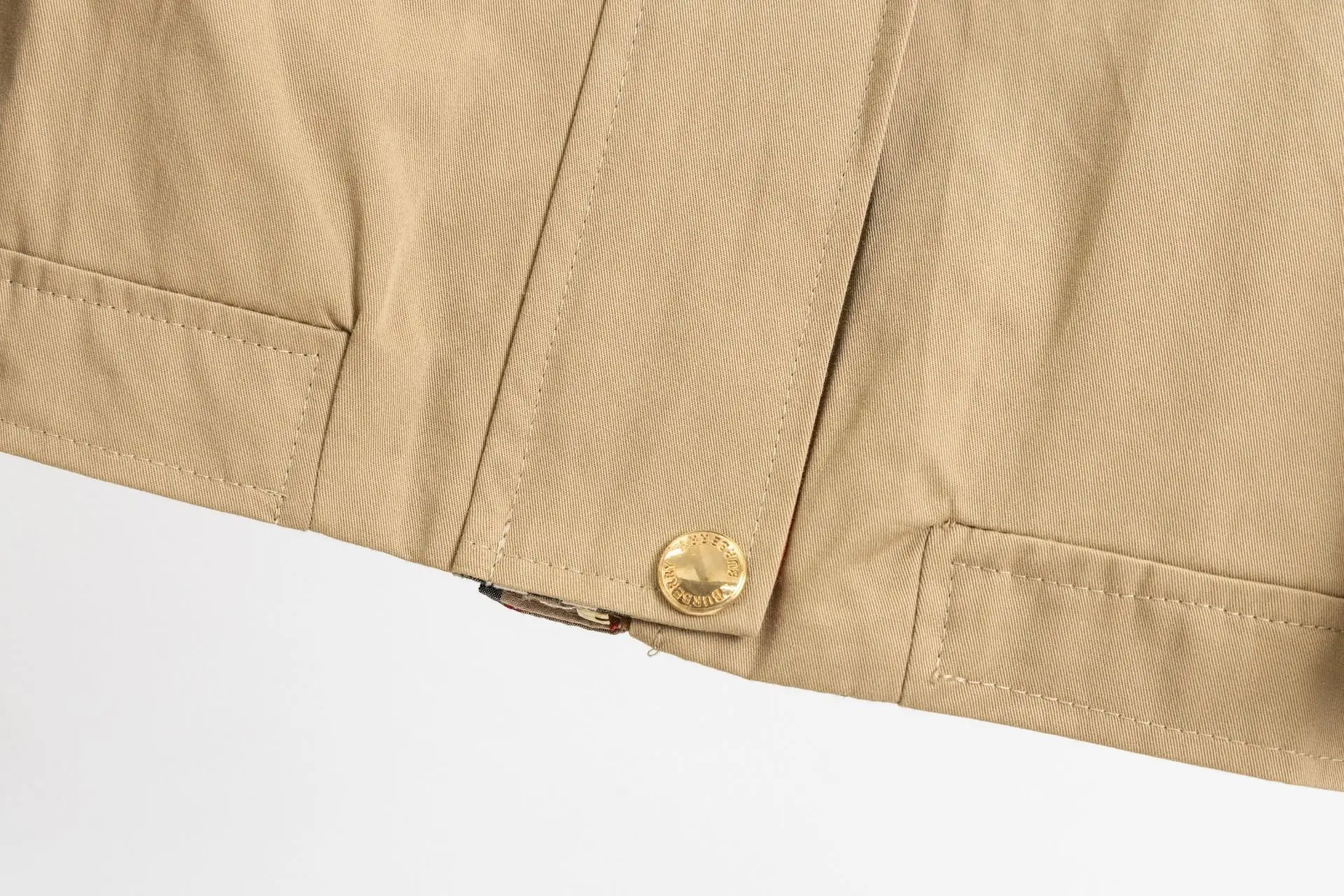 Check-Trim Cotton Blend Harrington Jacket D20521674 — view 8