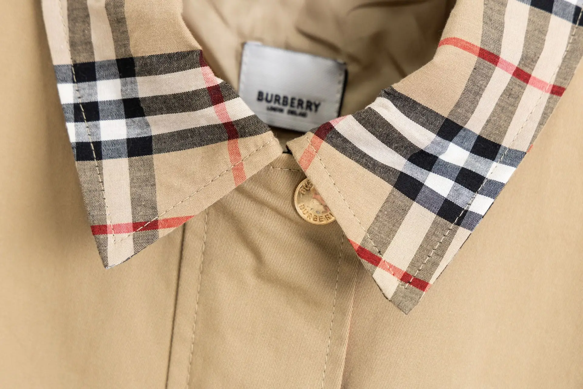 Check-Trim Cotton Blend Harrington Jacket D20521674 — view 13