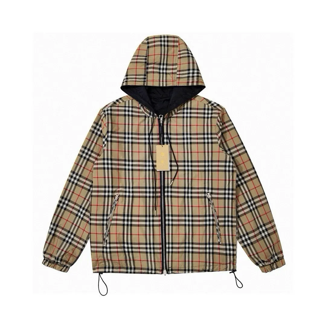 Reversible Check Hooded Jacket D23521678