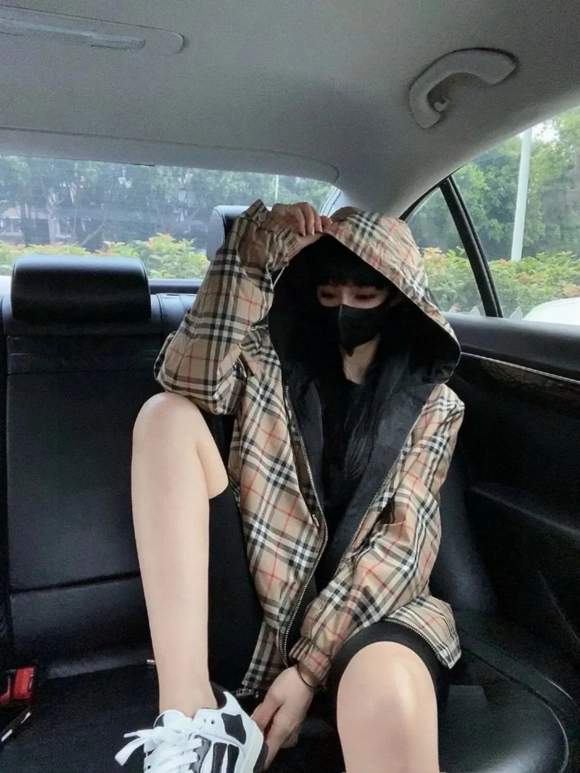 Reversible Check Hooded Jacket D23521676