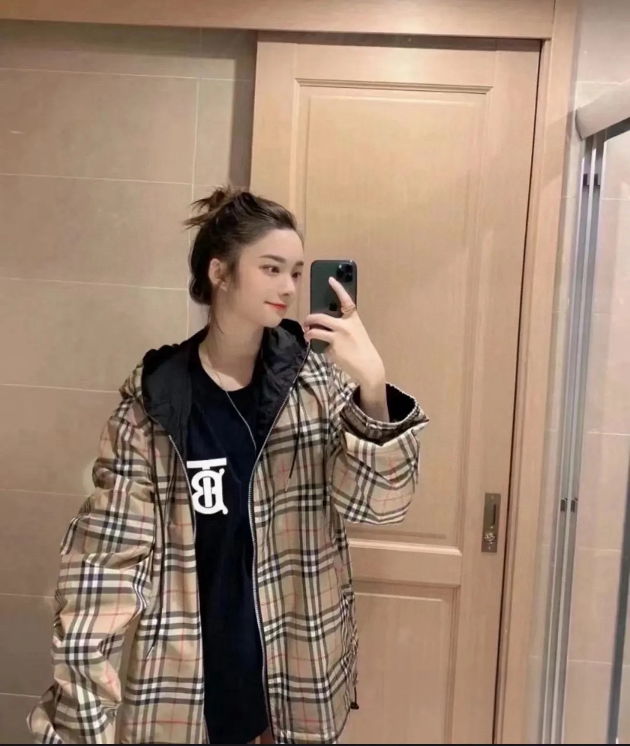 Reversible Check Hooded Jacket D23521676 — view 5