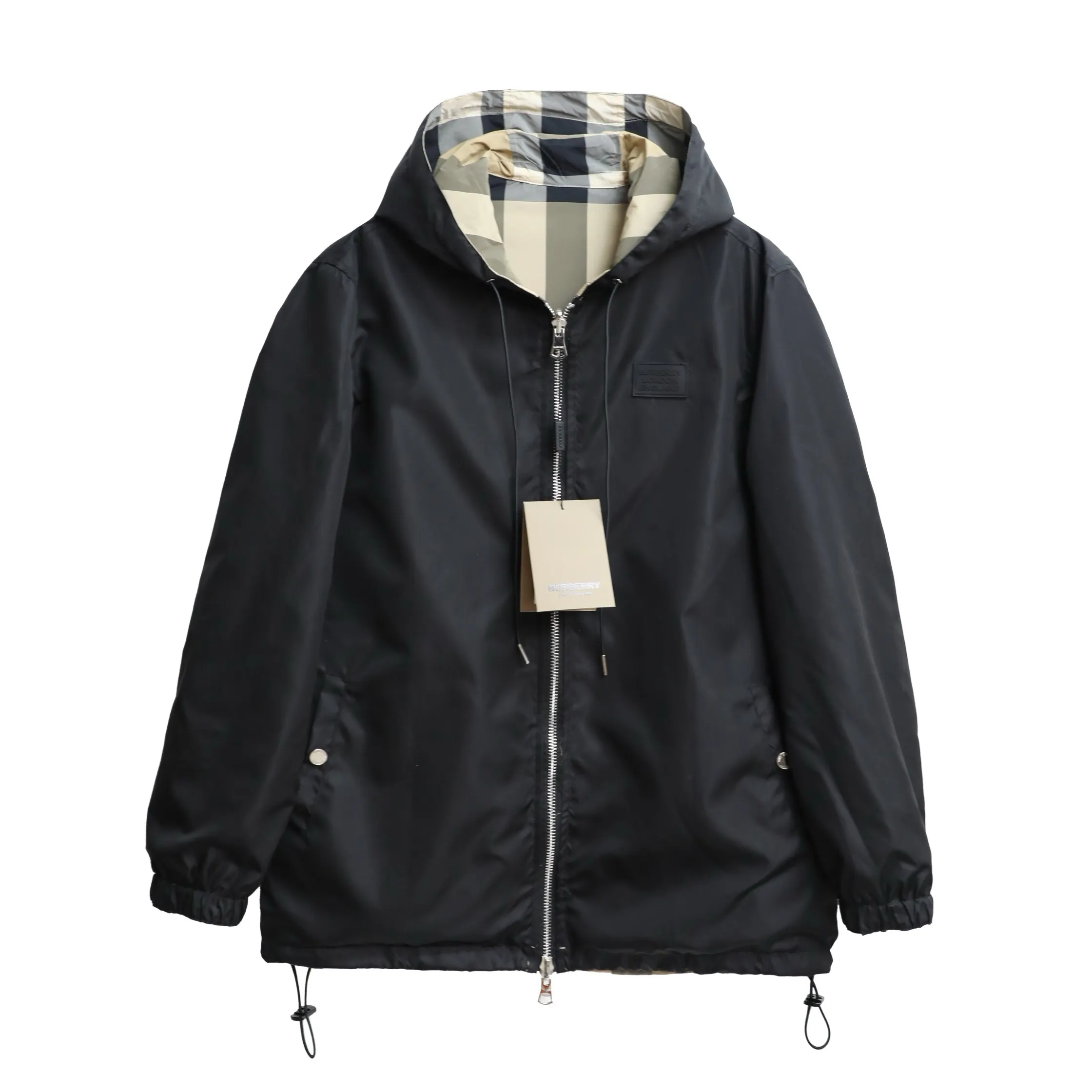 Reversible Check Hooded Jacket D23521681 — view 3