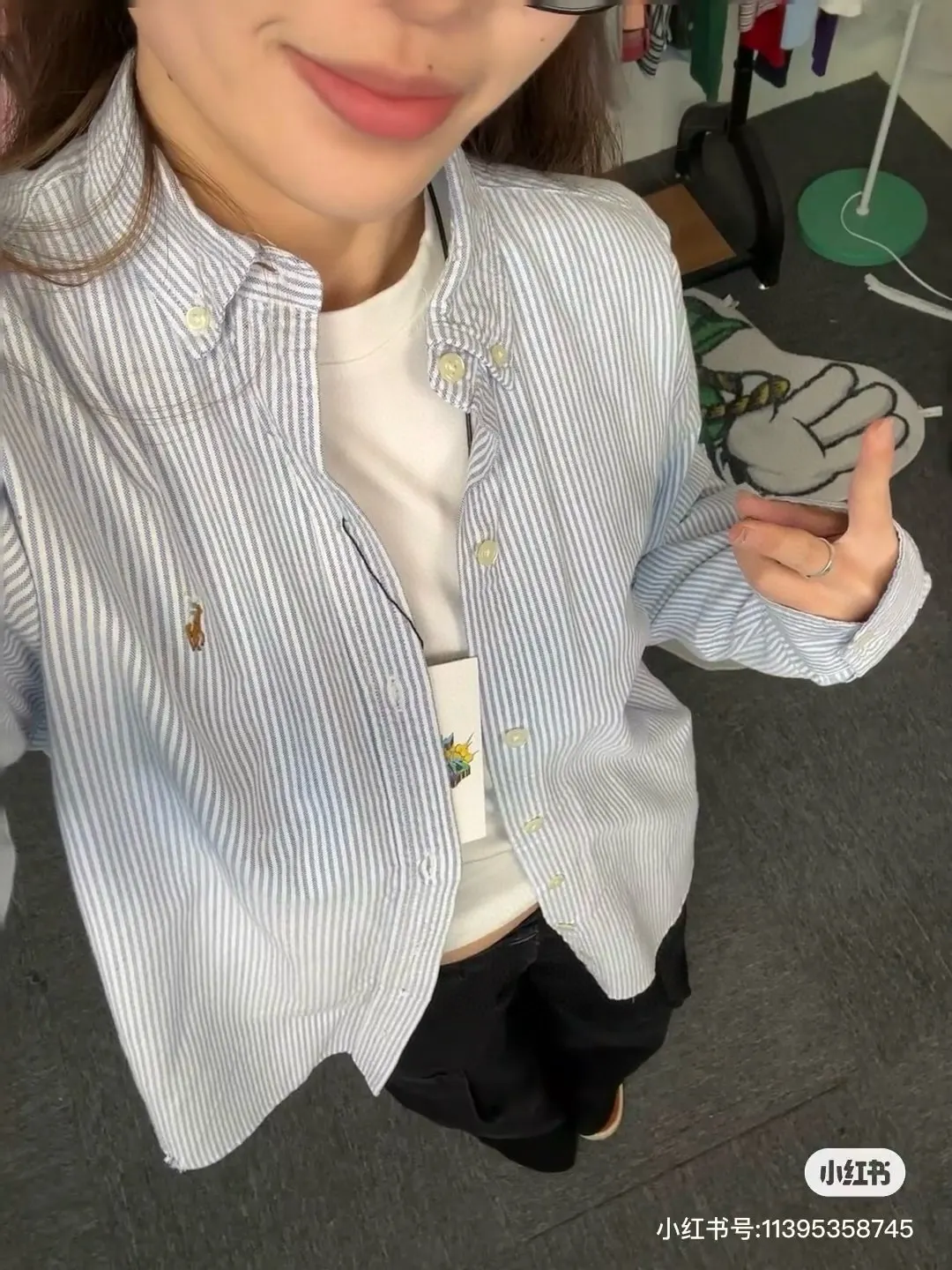 Striped Cotton Oxford Casual Shirt D15521720 — view 4