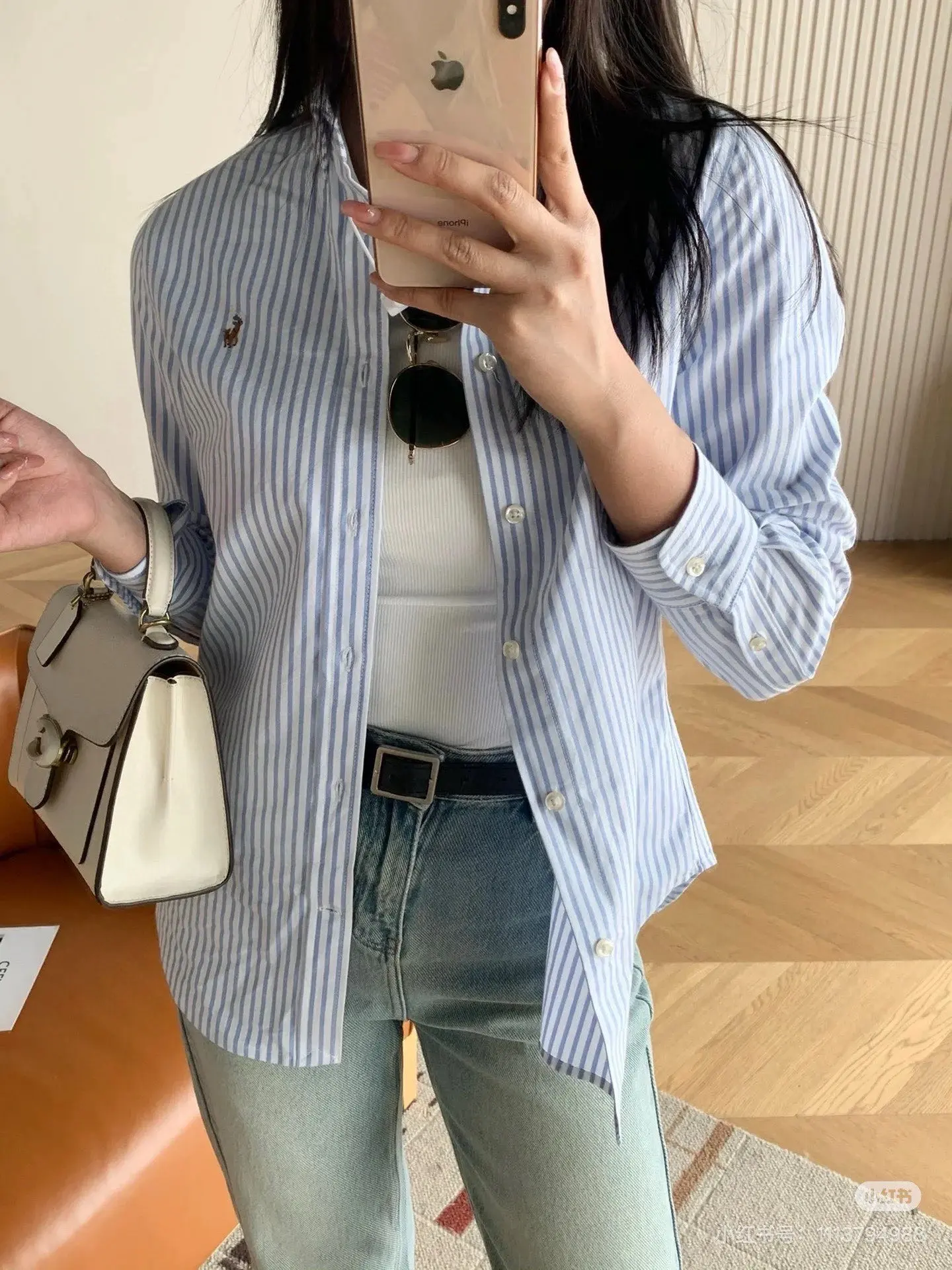 Striped Cotton Oxford Casual Shirt D15521720 — view 7