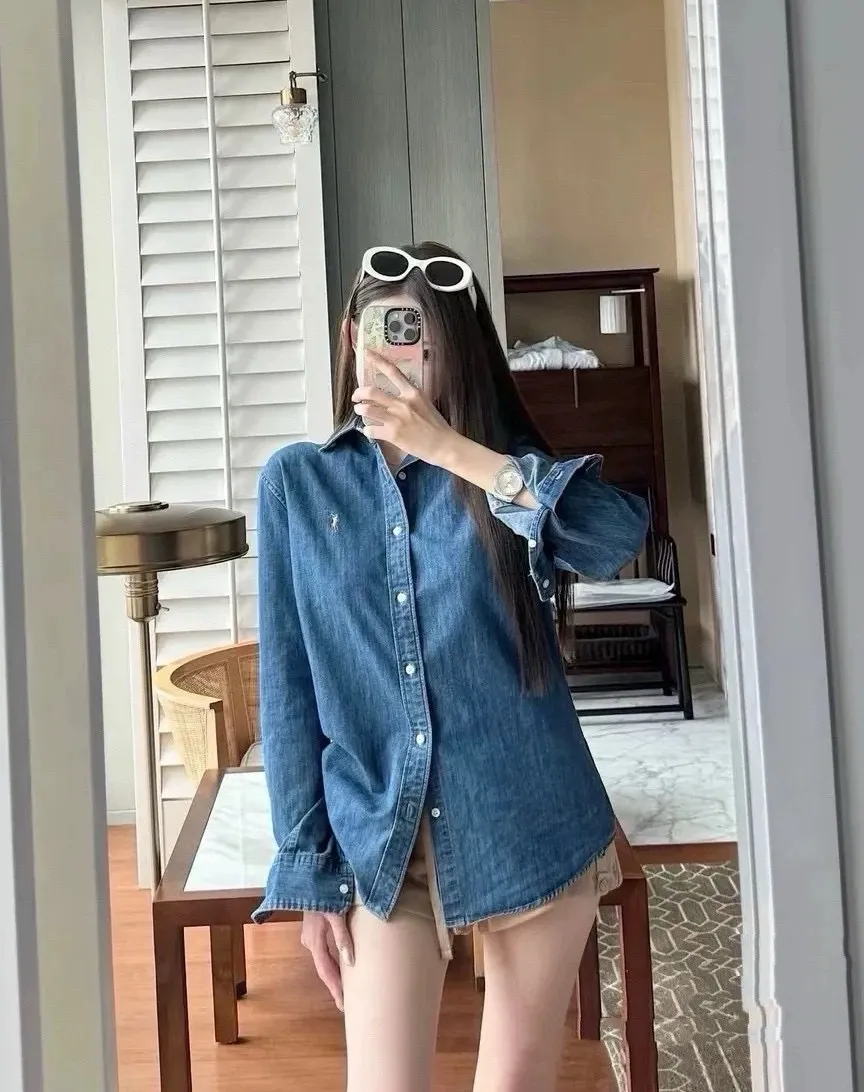 Pony Logo Washed Denim Shirt D16520257 — view 4