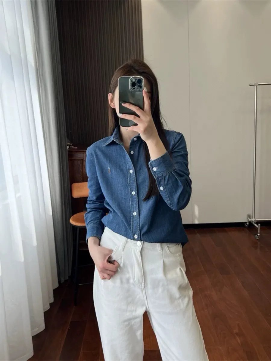 Pony Logo Washed Denim Shirt D16520257 — view 5