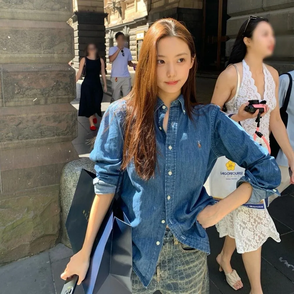 Pony Logo Washed Denim Shirt D16520257 — view 9