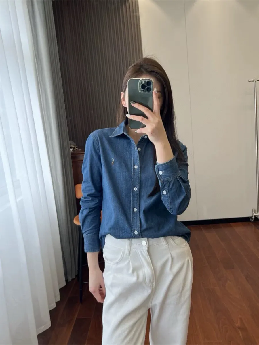 Pony Logo Washed Denim Shirt D16520257 — view 10