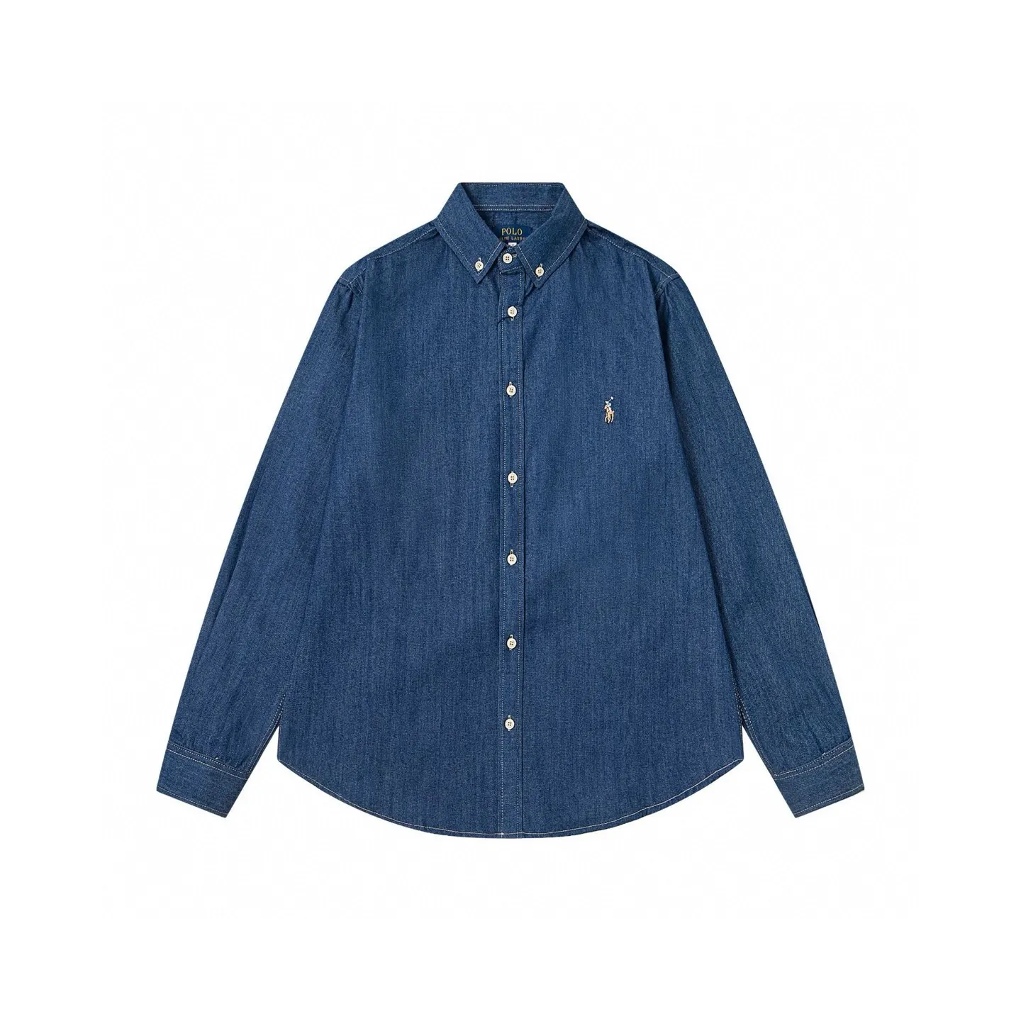 Button-Down Logo-Embroidered Denim Shirt D16520259