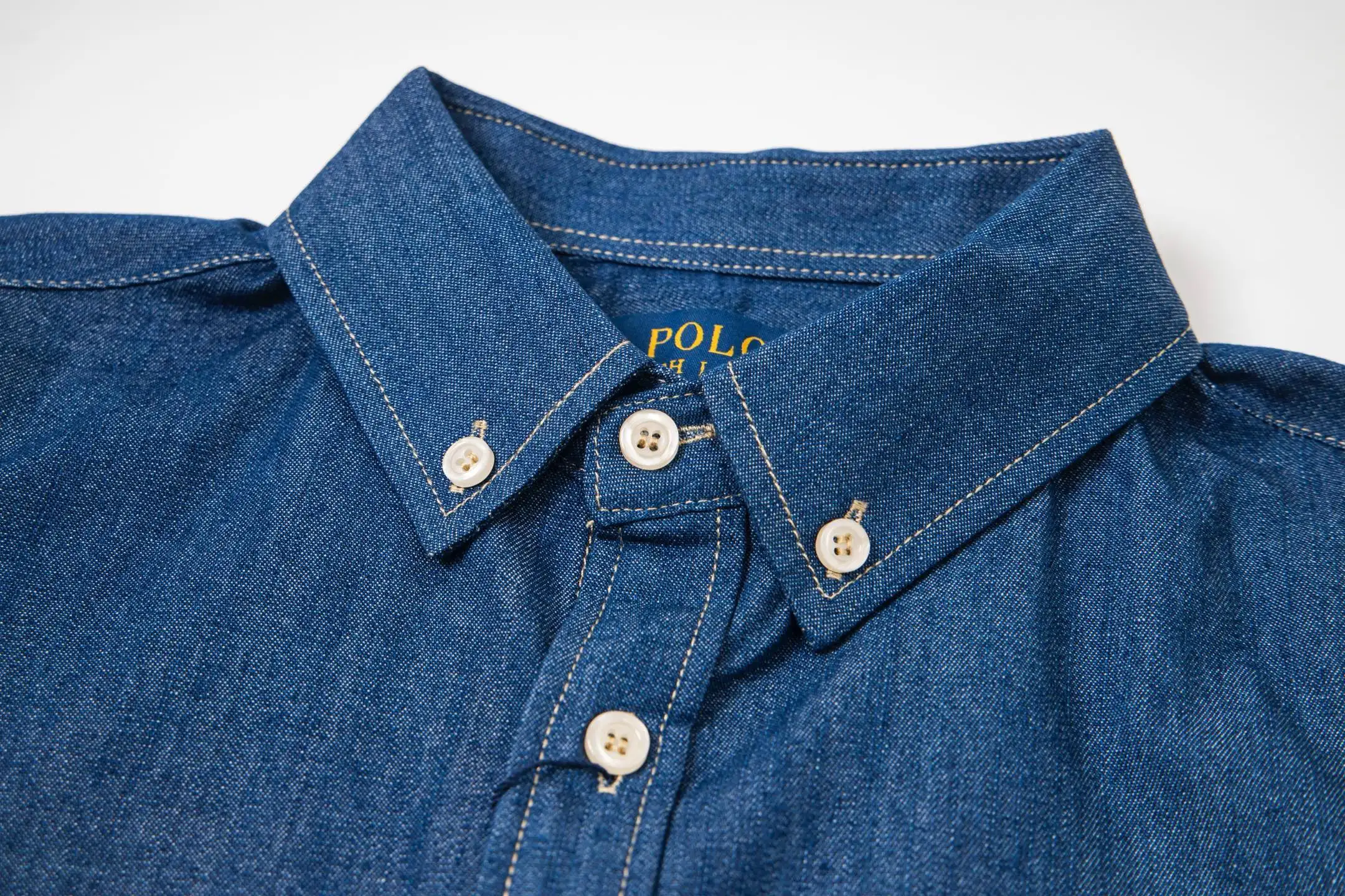Button-Down Logo-Embroidered Denim Shirt D16520259 — view 3