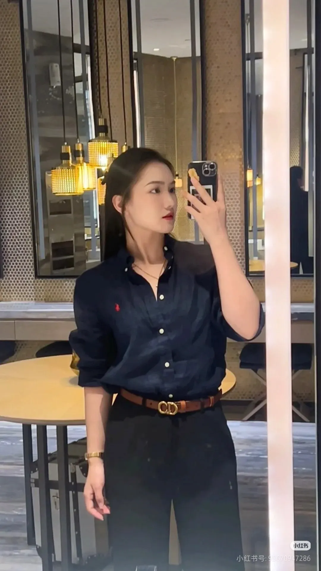 Pony Embroidered Long-Sleeve Button-Down Shirt D16520253 — view 4