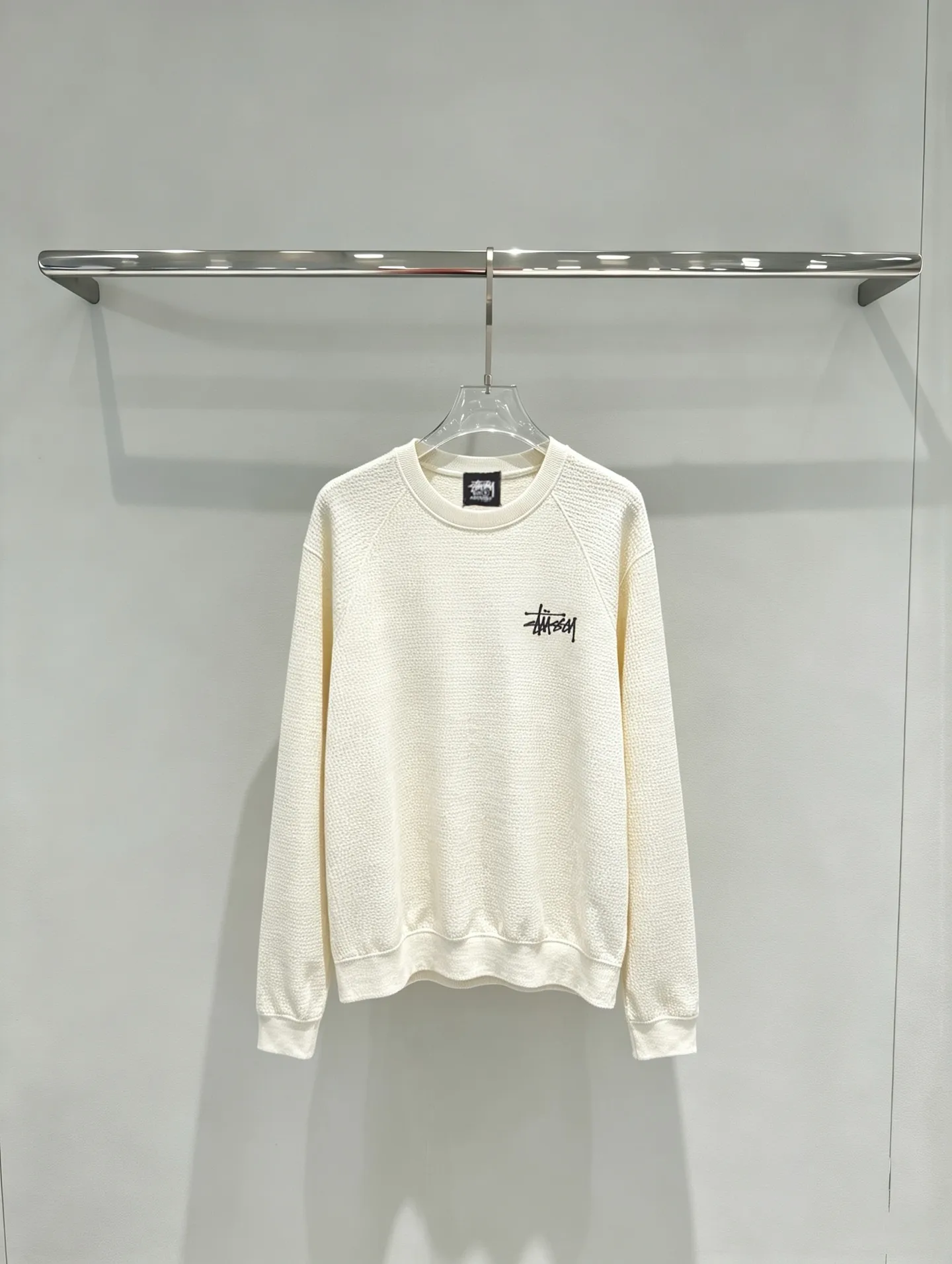 Logo-Embroidered Raglan Waffle-Knit Sweatshirt D19518982