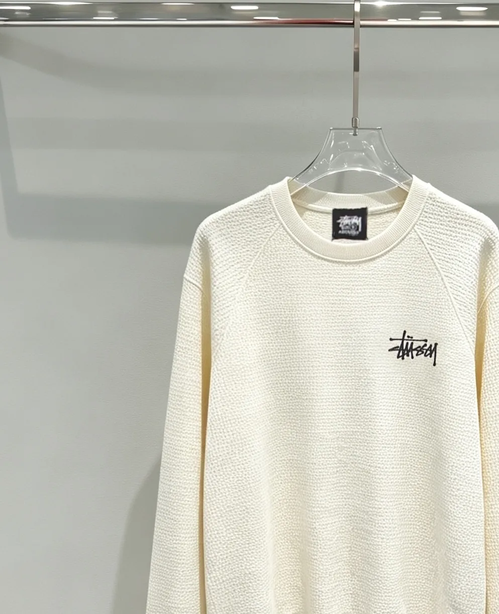 Logo-Embroidered Raglan Waffle-Knit Sweatshirt D19518982 — view 4