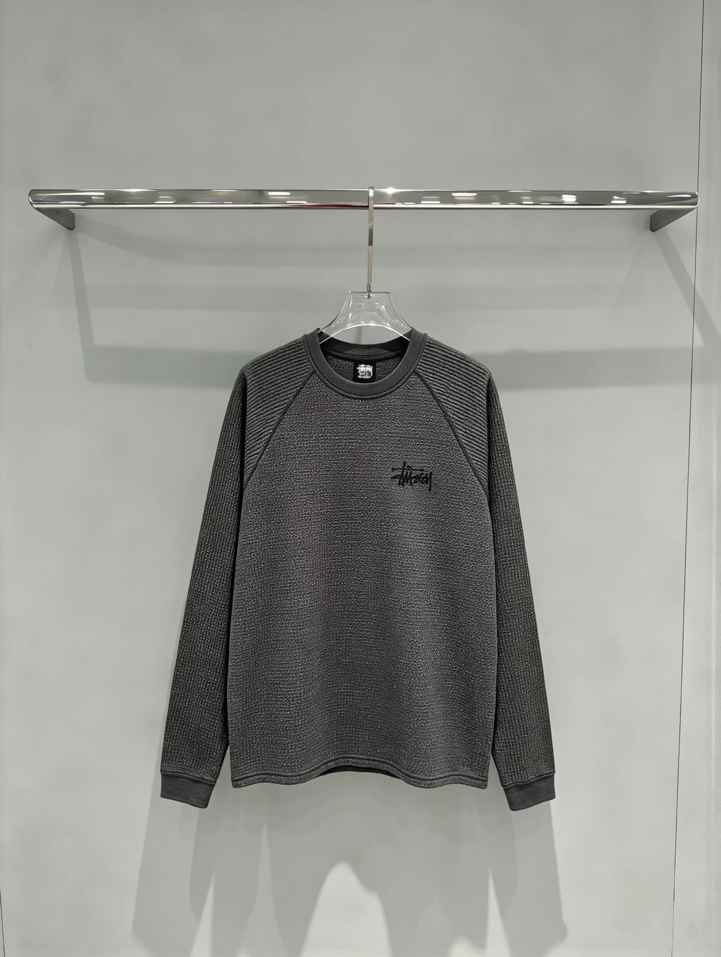 Logo-Embroidered Raglan Waffle-Knit Sweatshirt D19518983