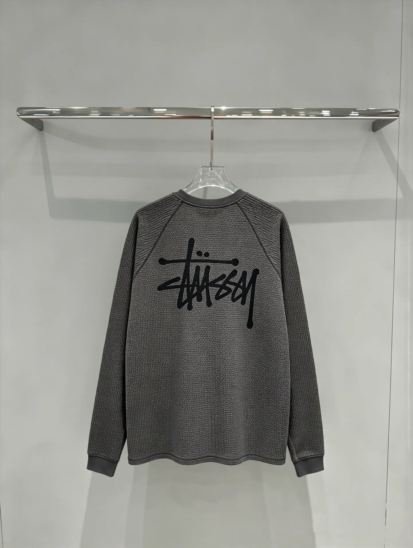Logo-Embroidered Raglan Waffle-Knit Sweatshirt D19518983 — view 2