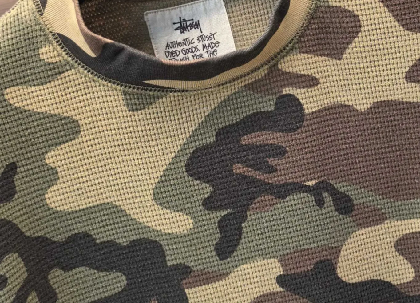 Camo Waffle-Knit Crew-Neck Sweatshirt D20518989 — view 6