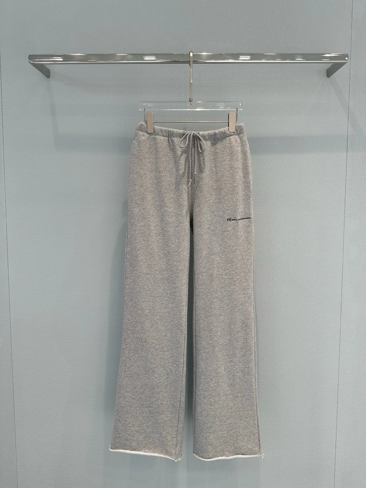 Embroidered Cotton-Blend Wide-Leg Sweatpants D22018992 — view 4