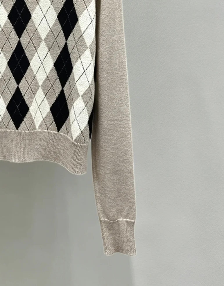 Argyle Wool-Blend Half-Zip Sweater D27518994 — view 7
