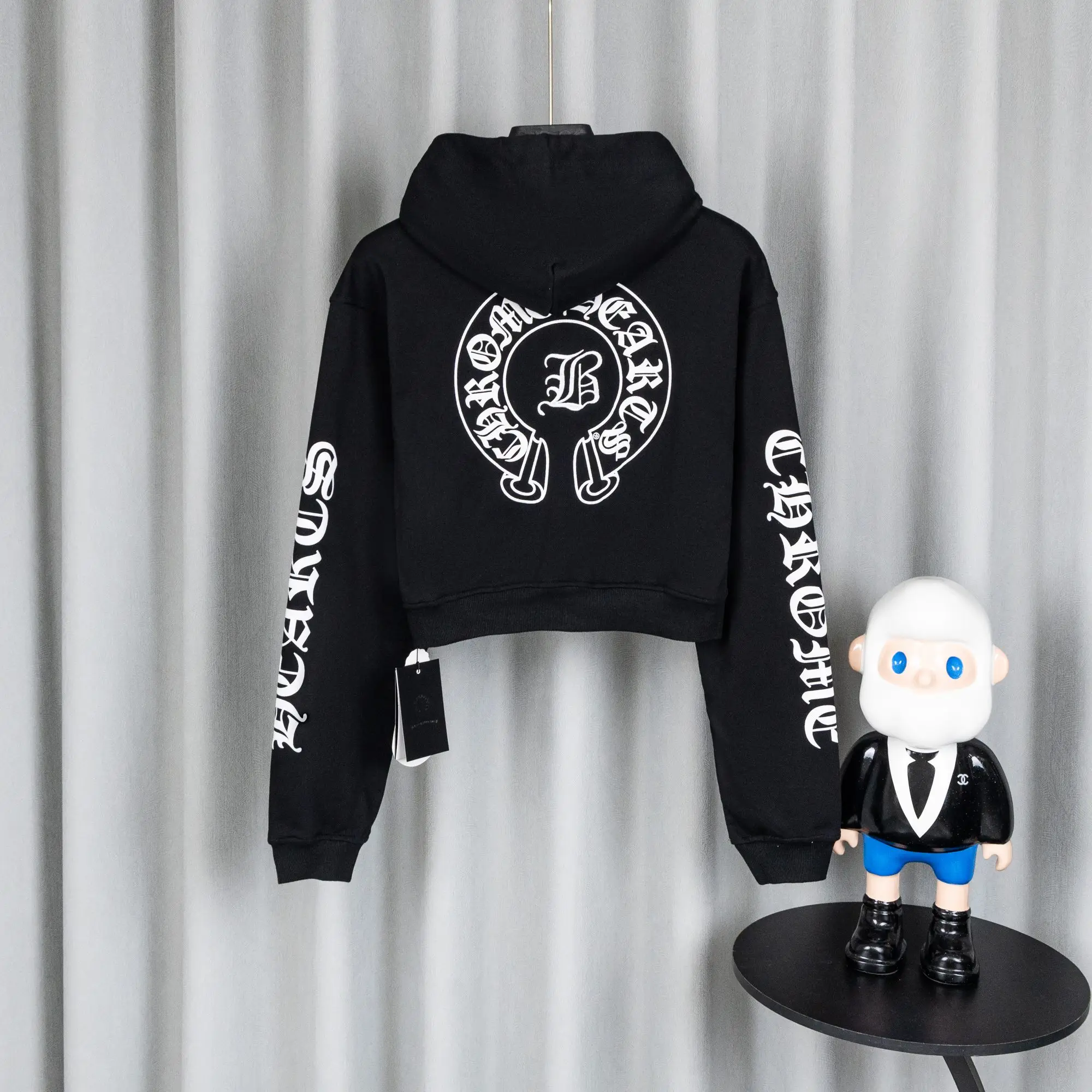 Logo Embroidery Zip-Up Cropped Hoodie D22519762 — view 2
