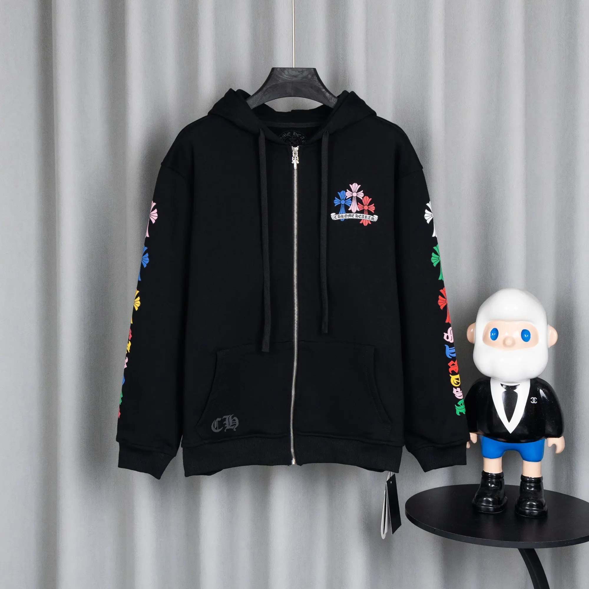 Chrome Hearts Embroidered Zip-Up Hoodie D22519765