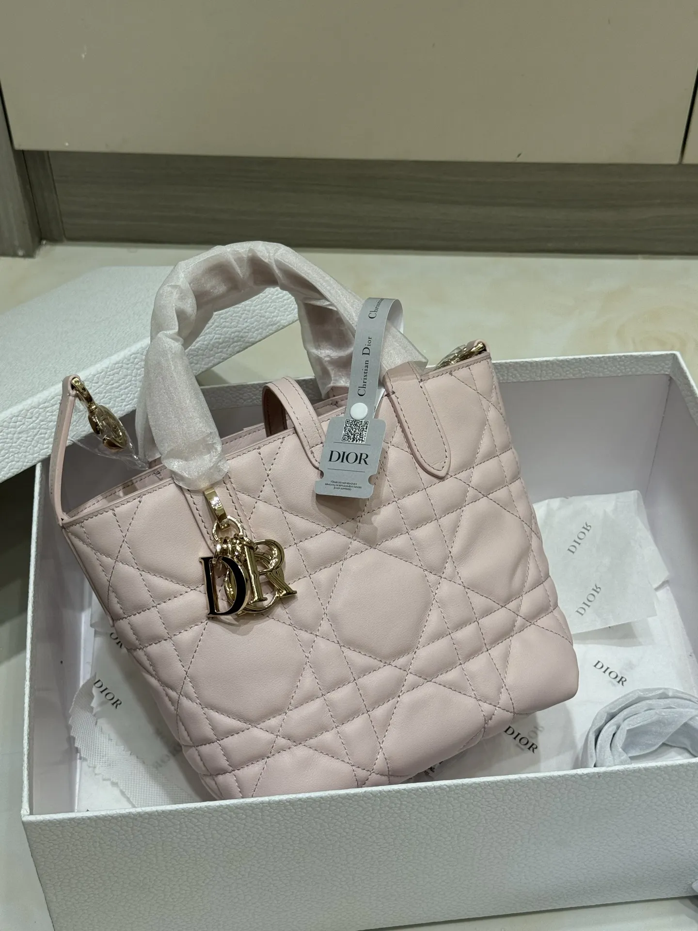 Lady Dior Mini Quilted Top-Handle Bag D70017760