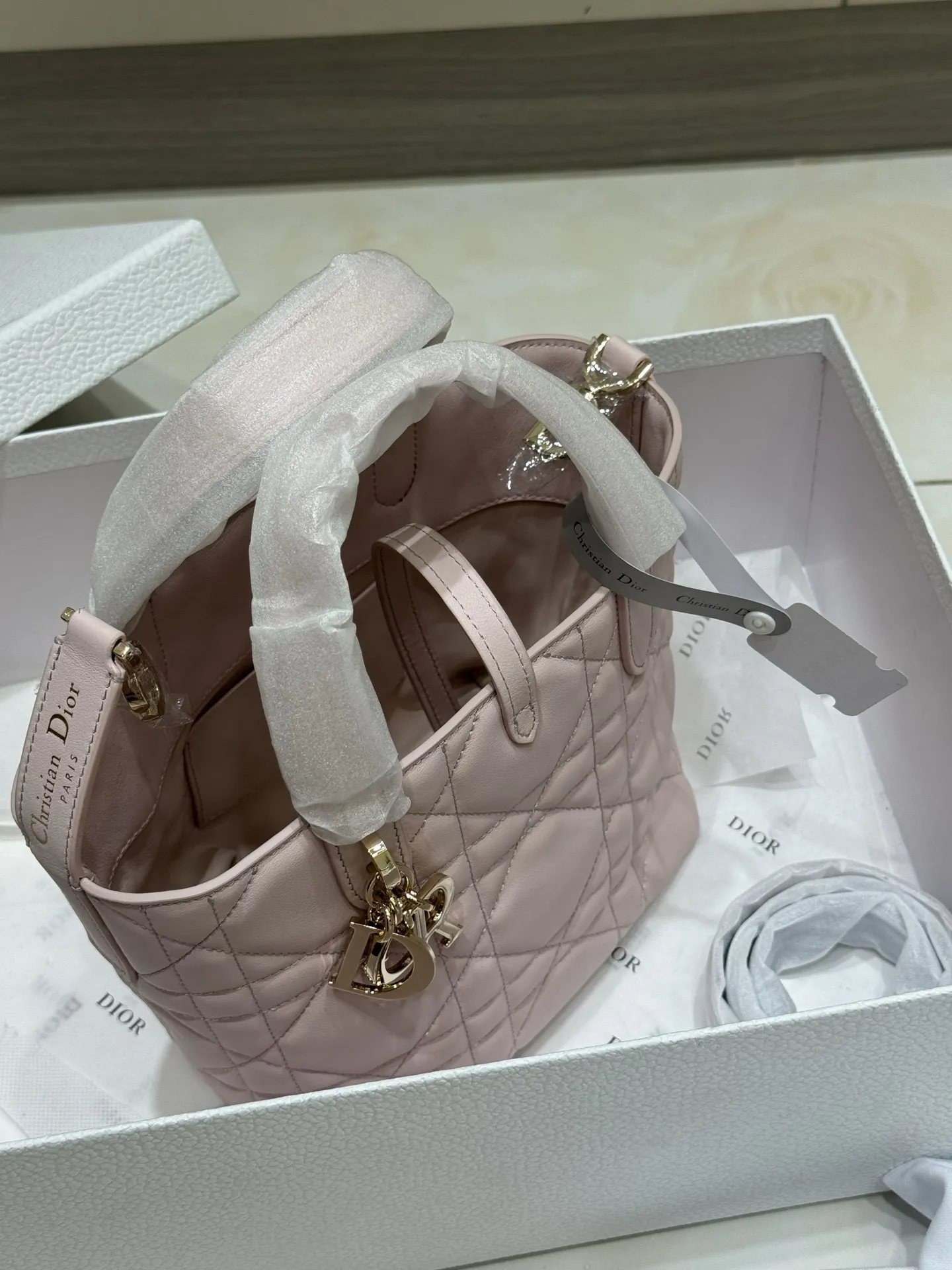Lady Dior Mini Quilted Top-Handle Bag D70017760 — view 5