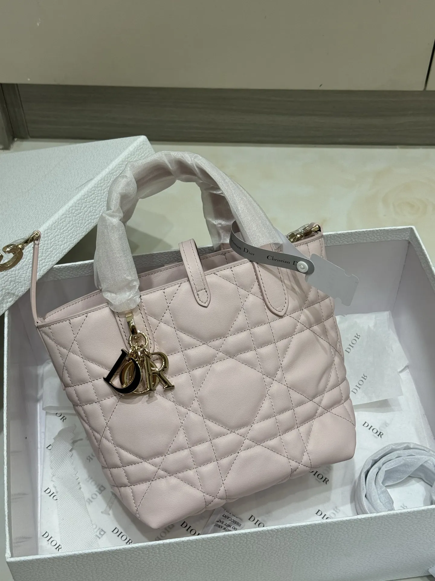 Lady Dior Mini Quilted Top-Handle Bag D70017760 — view 10