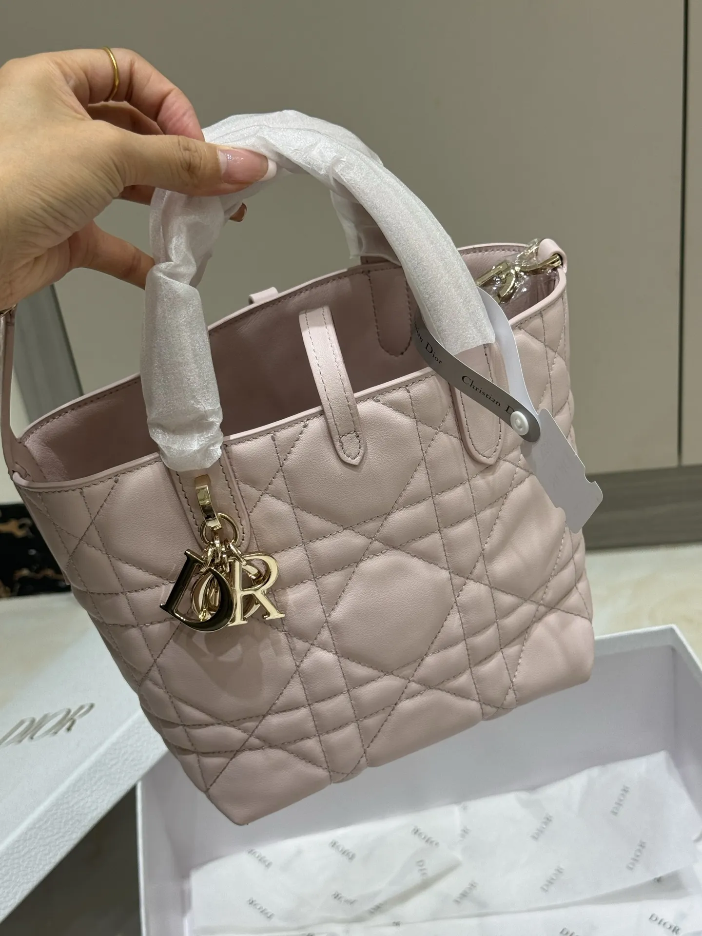 Lady Dior Mini Quilted Top-Handle Bag D70017760 — view 11