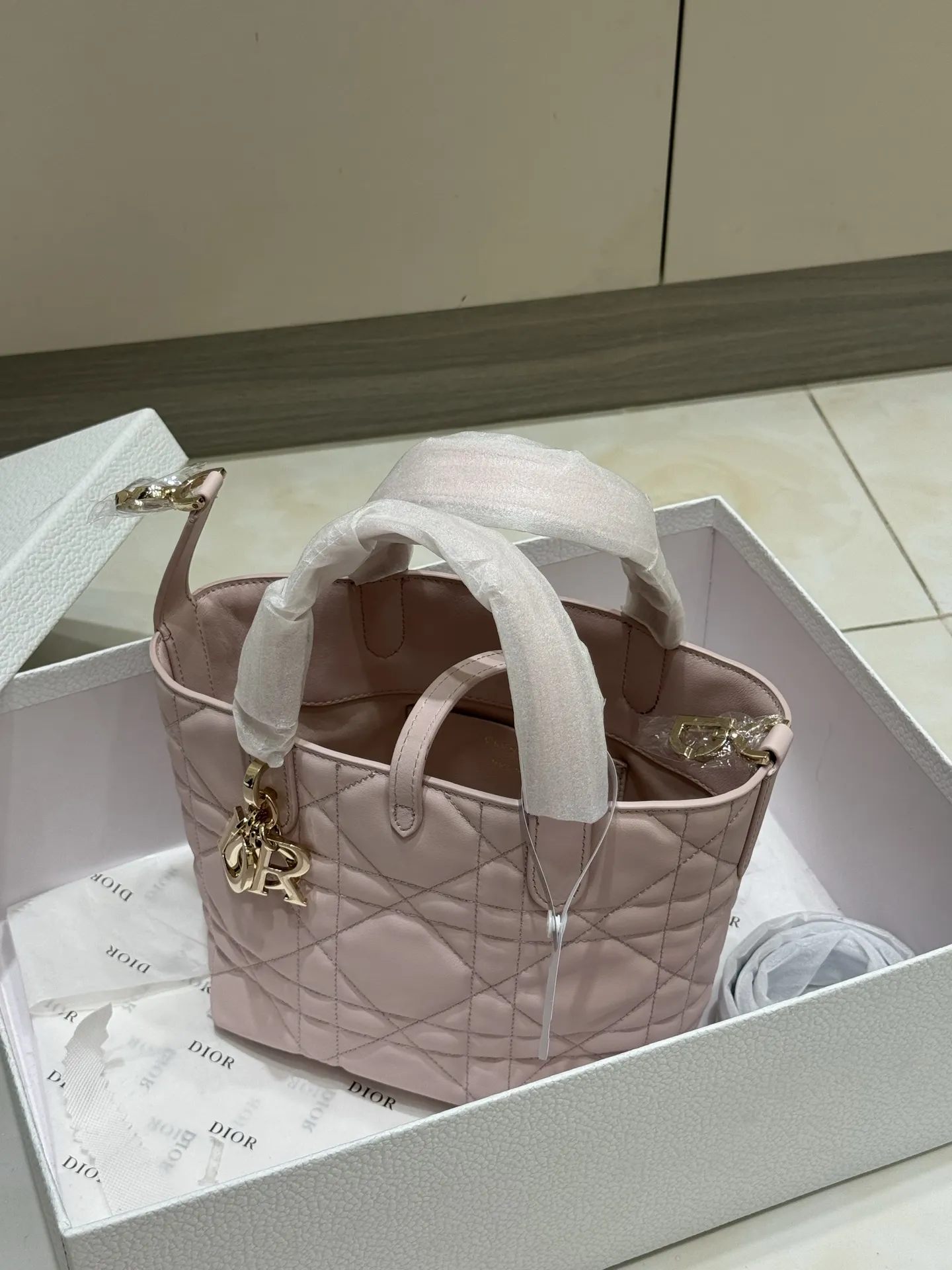 Lady Dior Mini Quilted Top-Handle Bag D70017760 — view 12