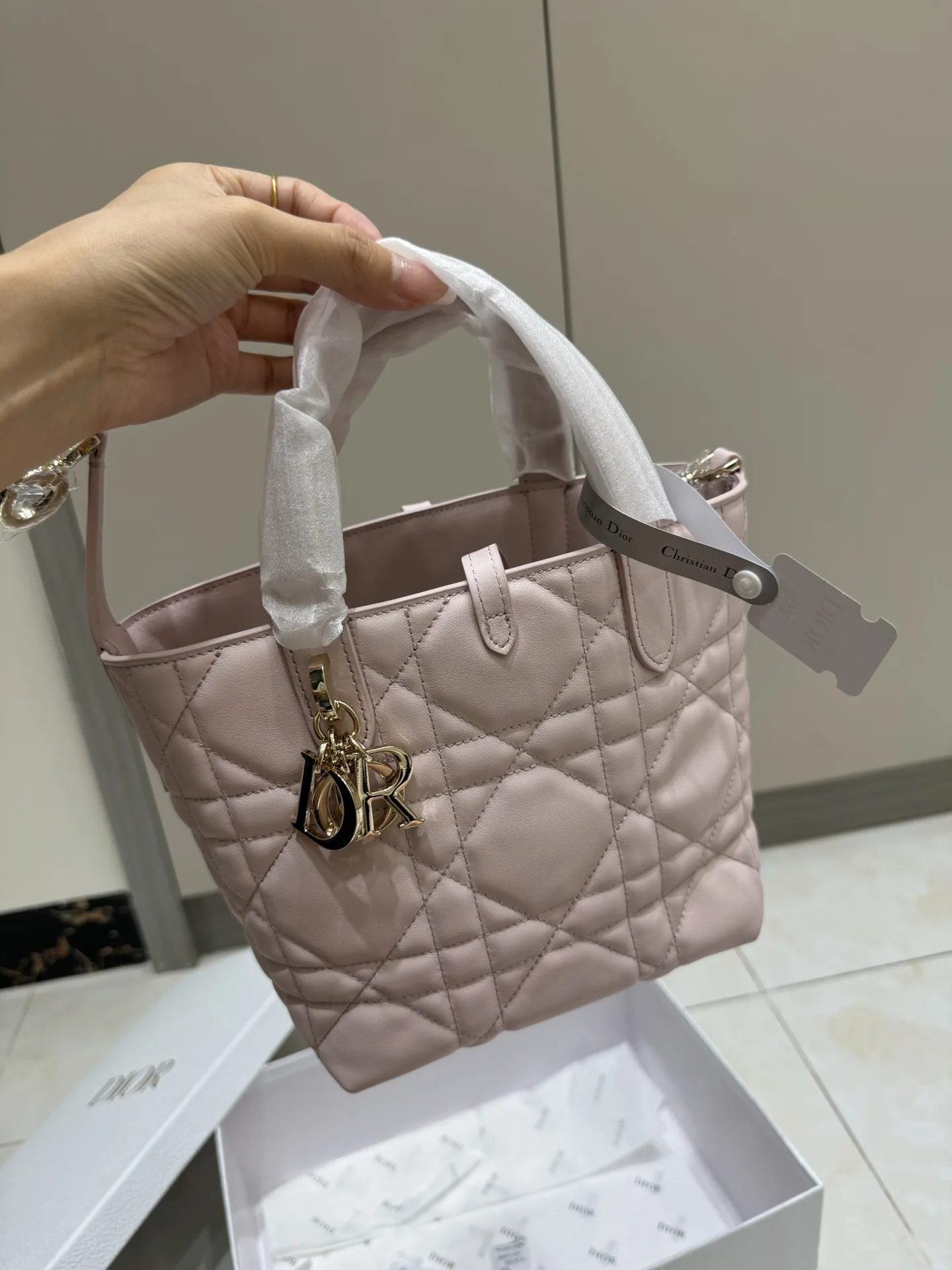 Lady Dior Mini Quilted Top-Handle Bag D70017760 — view 13