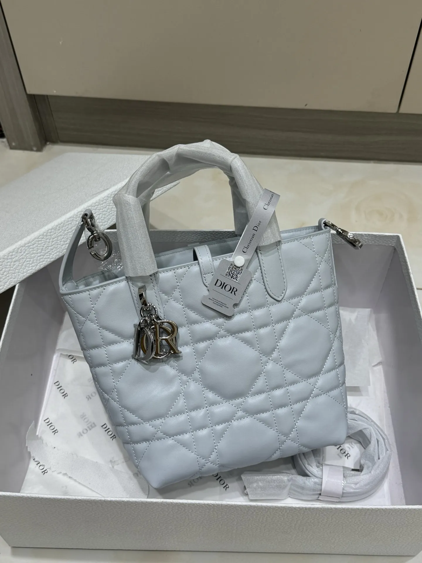 Lady Dior Mini Quilted Top-Handle Bag D70017760 — view 14