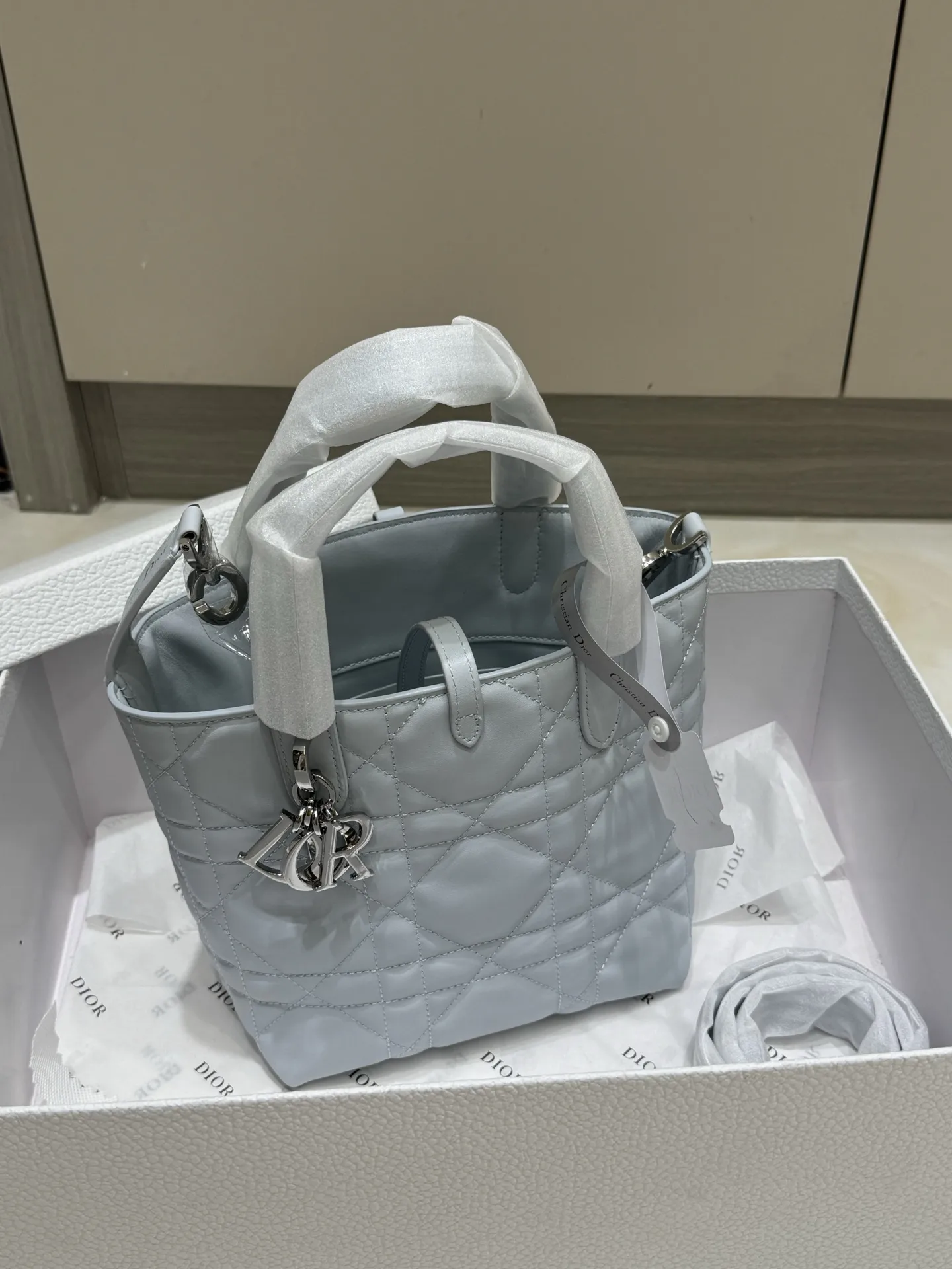 Lady Dior Mini Quilted Top-Handle Bag D70017760 — view 18