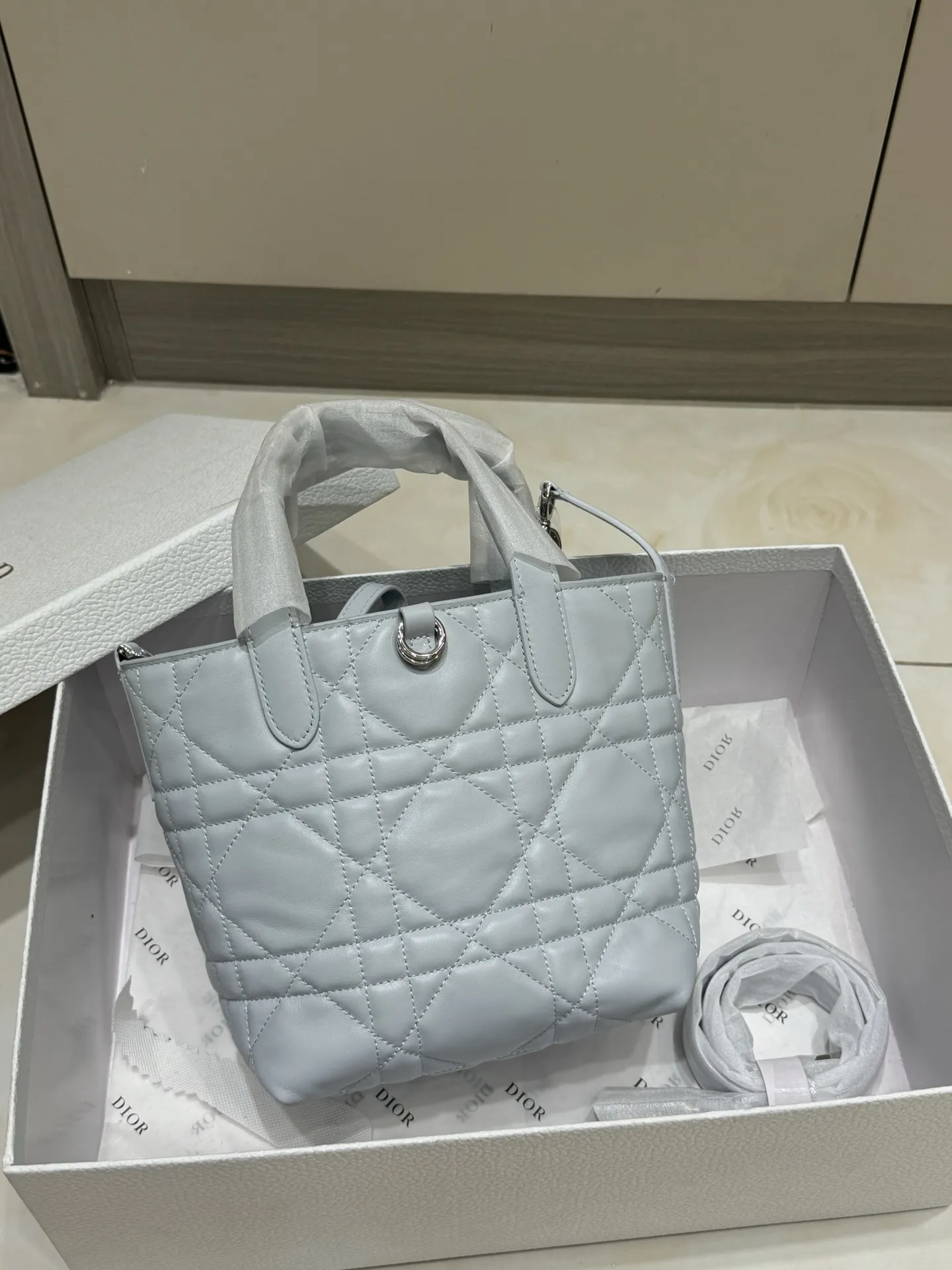 Lady Dior Mini Quilted Top-Handle Bag D70017760 — view 20