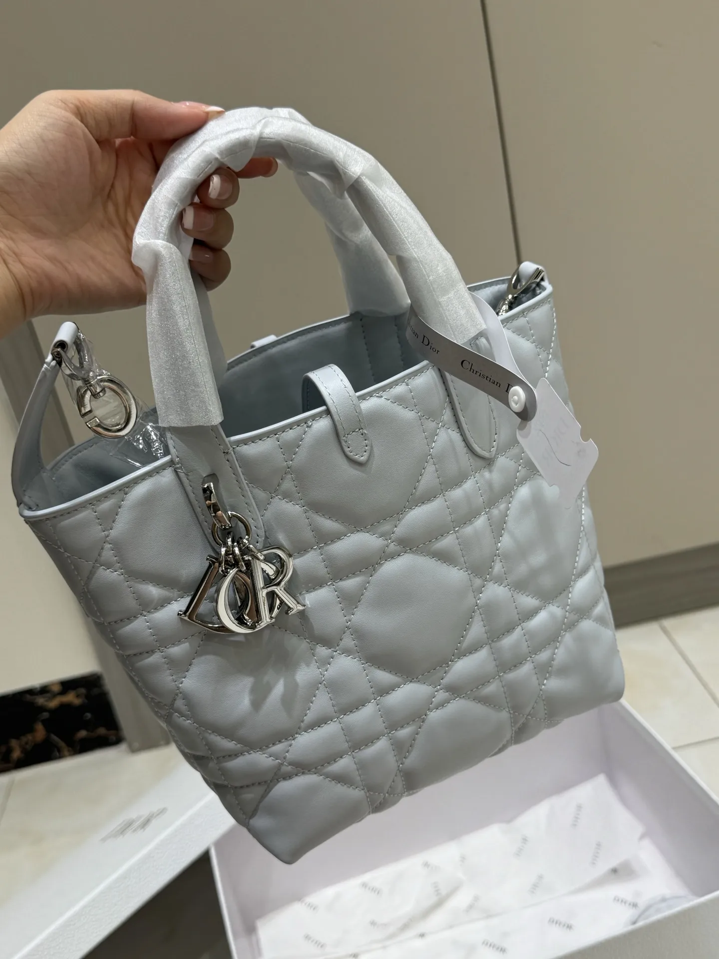 Lady Dior Mini Quilted Top-Handle Bag D70017760 — view 23