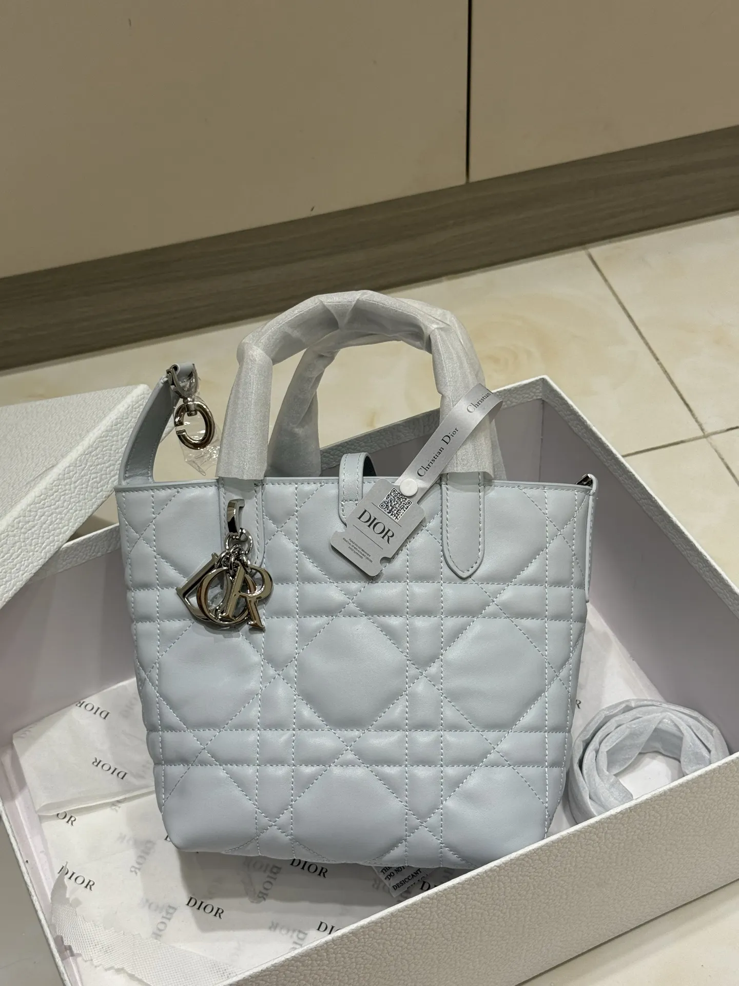 Lady Dior Mini Quilted Top-Handle Bag D70017760 — view 24