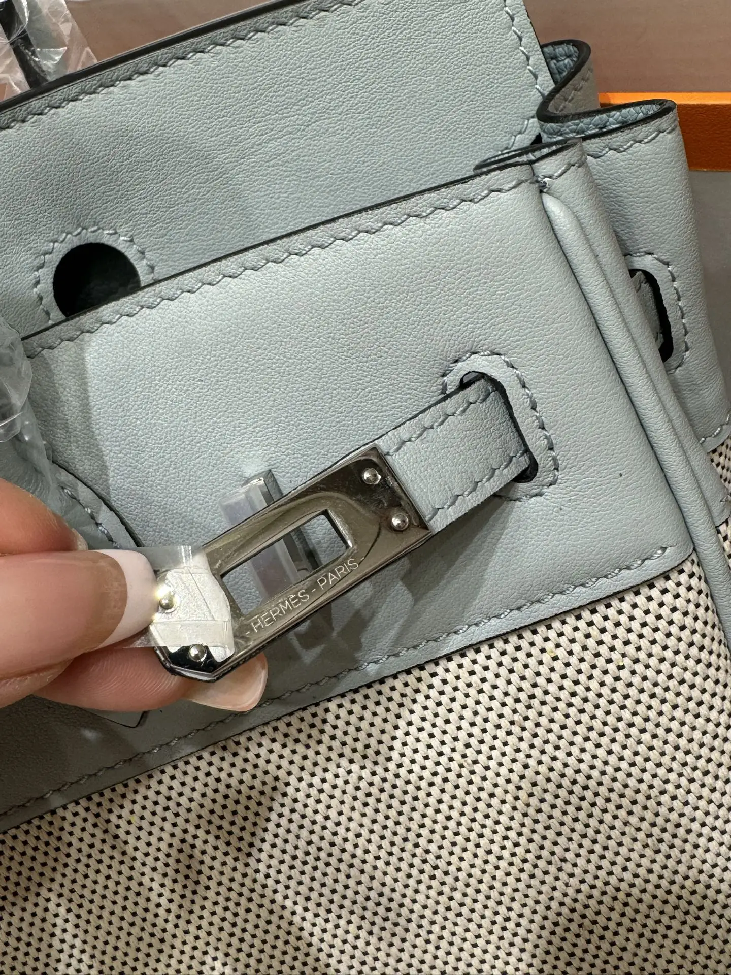 Birkin 25 Canvas & Leather Handbag D59017774 — view 36