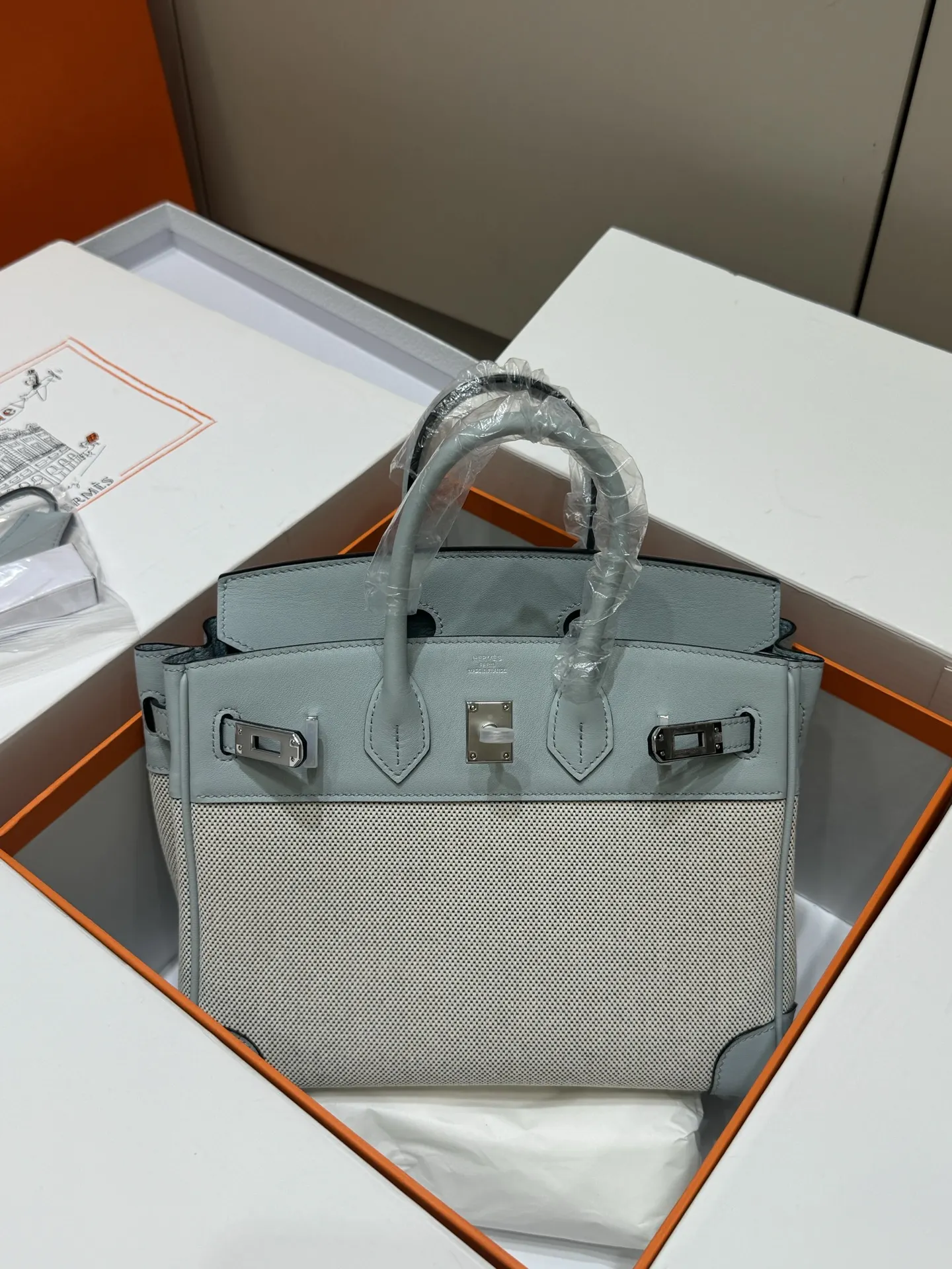 Birkin 25 Canvas & Leather Handbag D59017774 — view 43