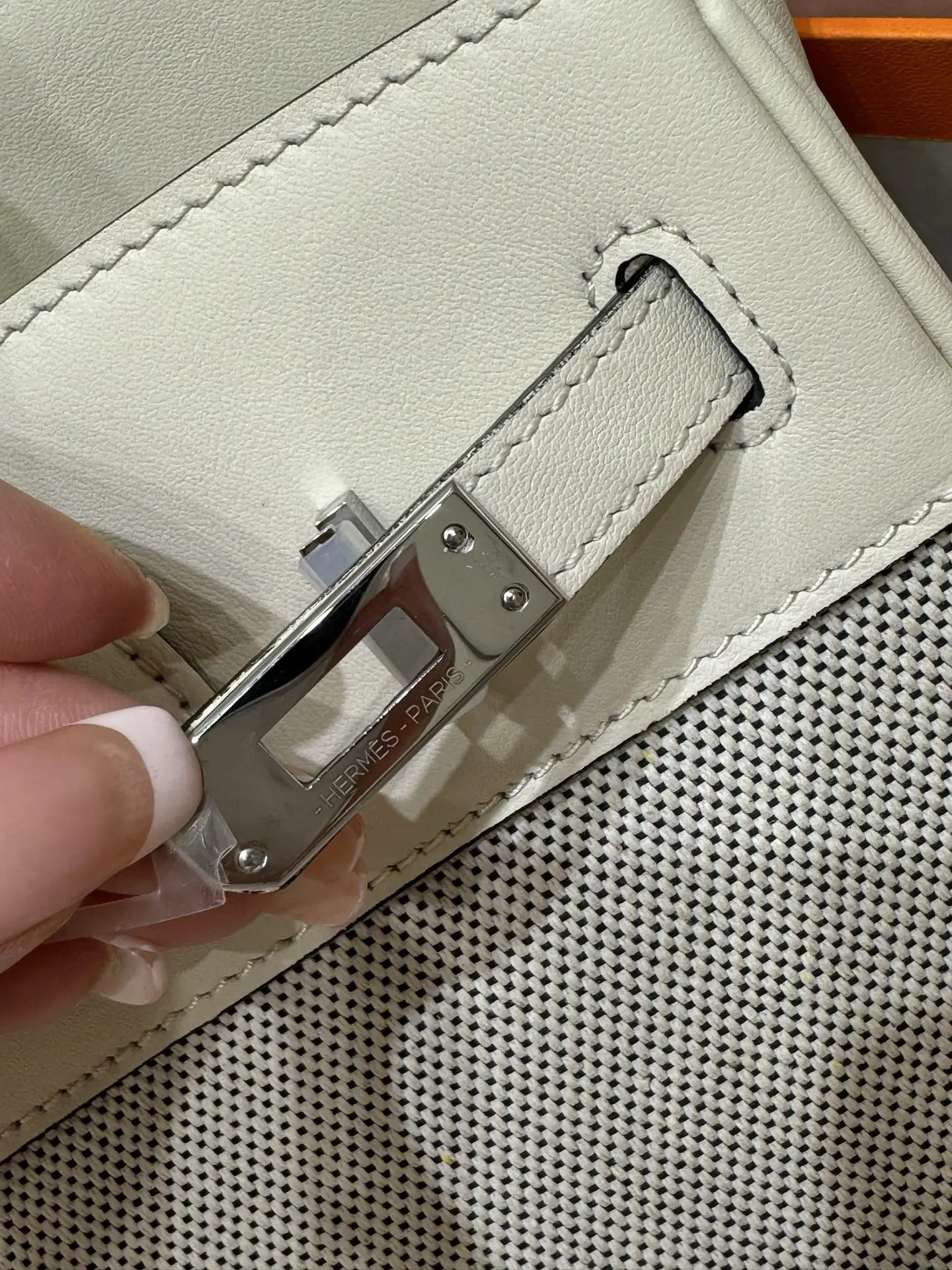 Birkin 25 Canvas & Leather Handbag D59017774 — view 17