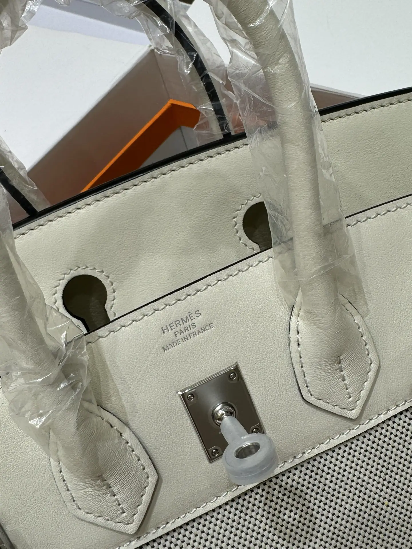 Birkin 25 Canvas & Leather Handbag D59017774 — view 13