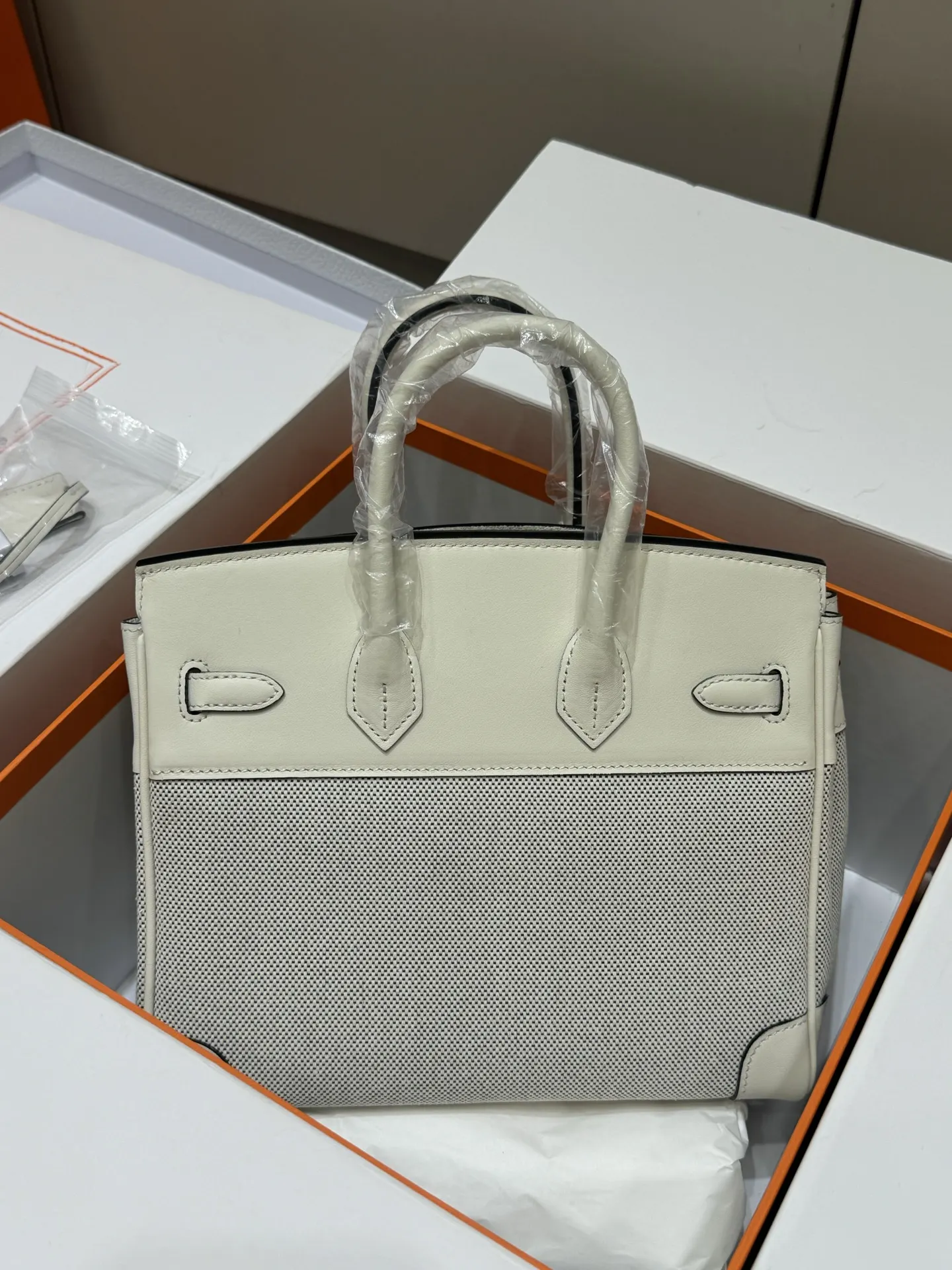 Birkin 25 Canvas & Leather Handbag D59017774 — view 15