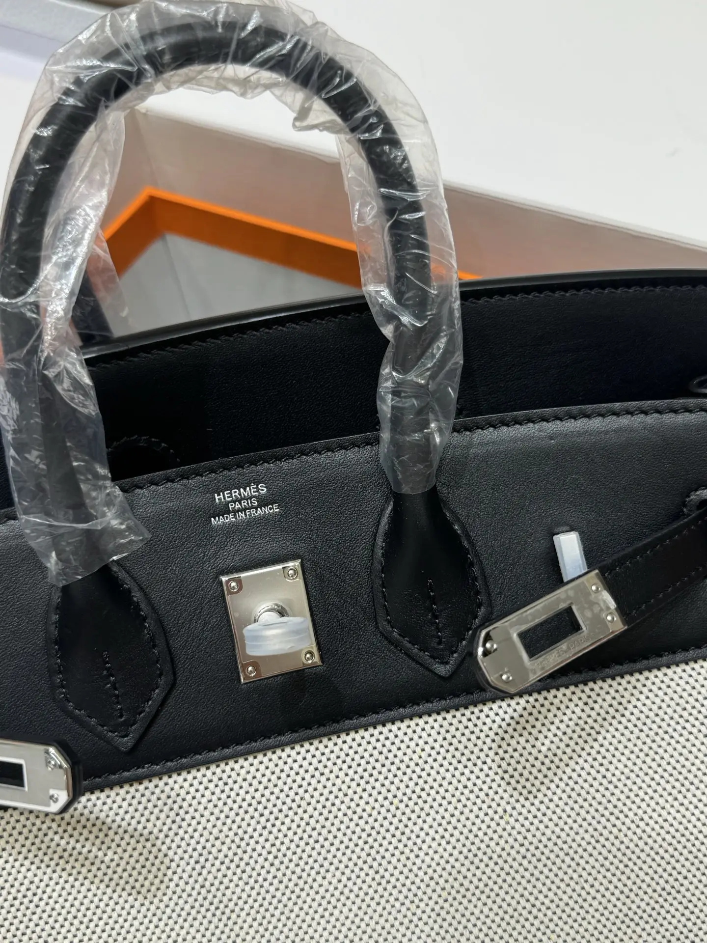 Birkin 25 Canvas & Leather Handbag D59017774 — view 26