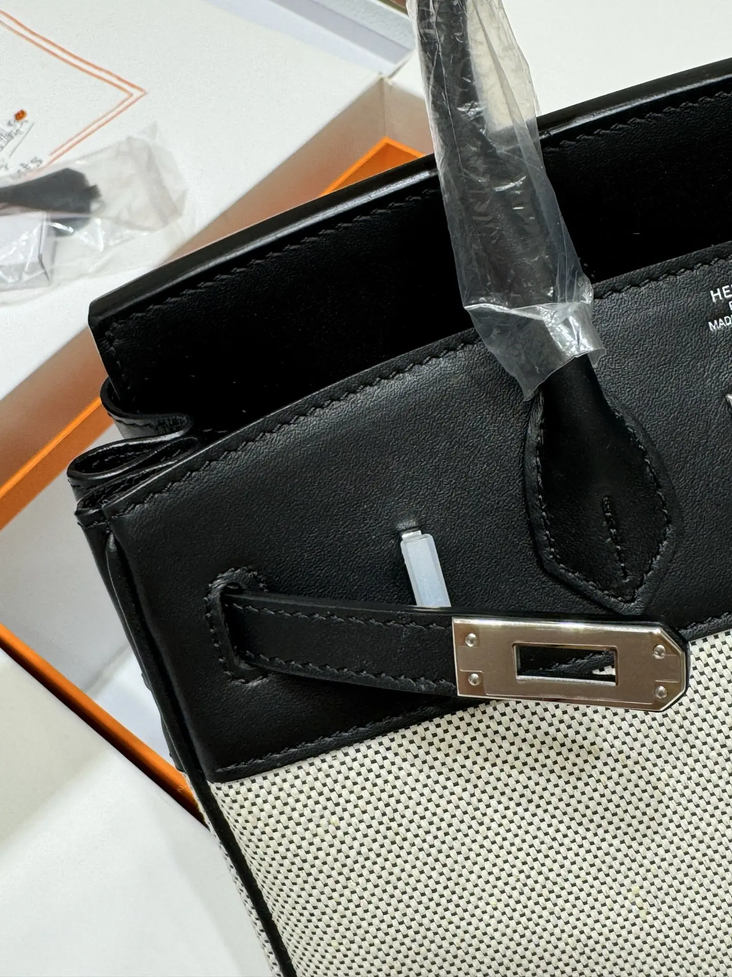 Birkin 25 Canvas & Leather Handbag D59017774 — view 28