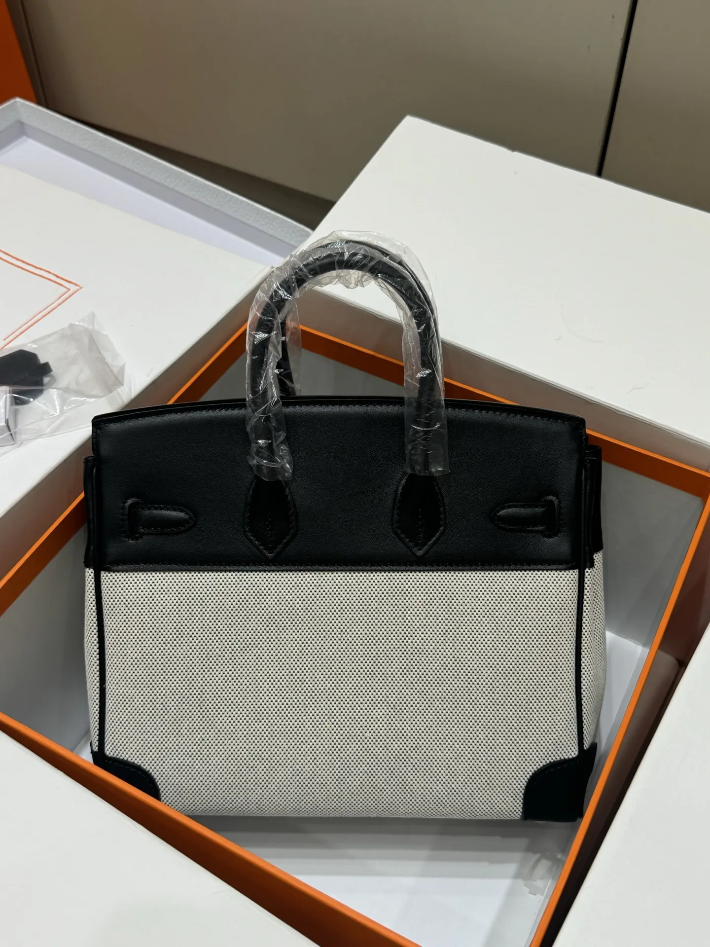 Birkin 25 Canvas & Leather Handbag D59017774 — view 30