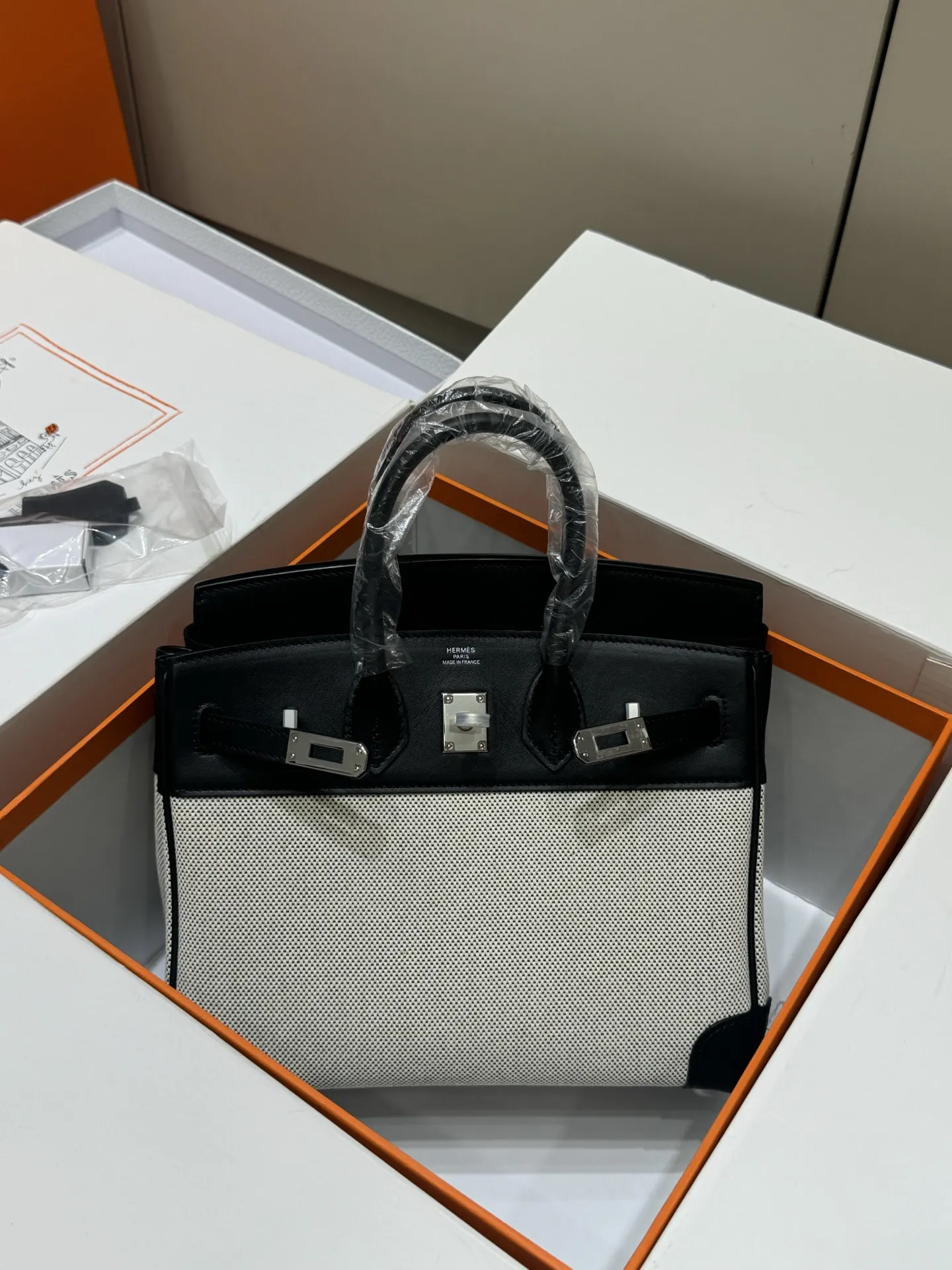 Birkin 25 Canvas & Leather Handbag D59017774 — view 34