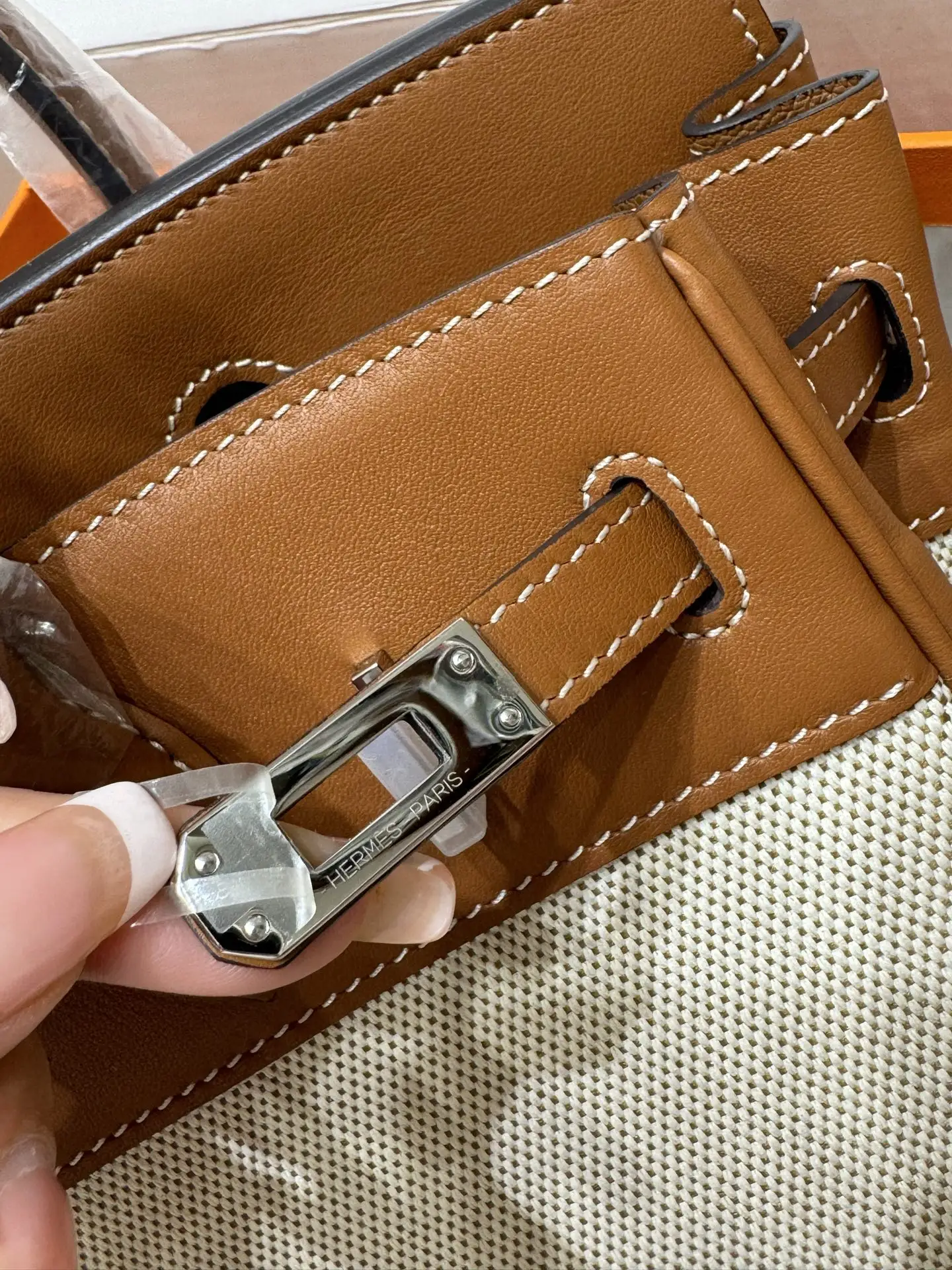 Birkin 25 Canvas & Leather Handbag D59017774 — view 2