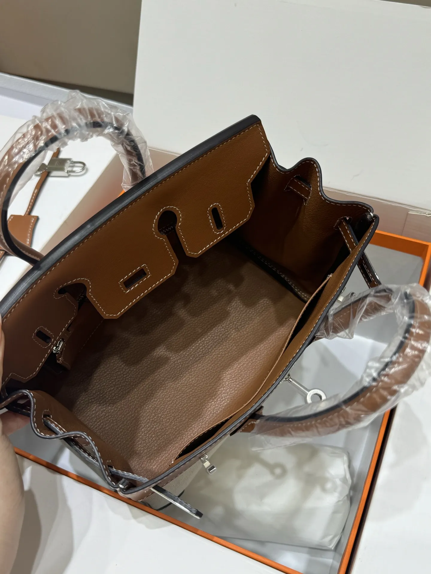 Birkin 25 Canvas & Leather Handbag D59017774 — view 8