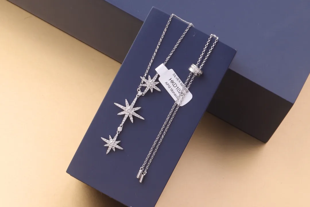 APM Monaco Triple Meteorite Pendant Necklace (Sterling Silver) D28516573