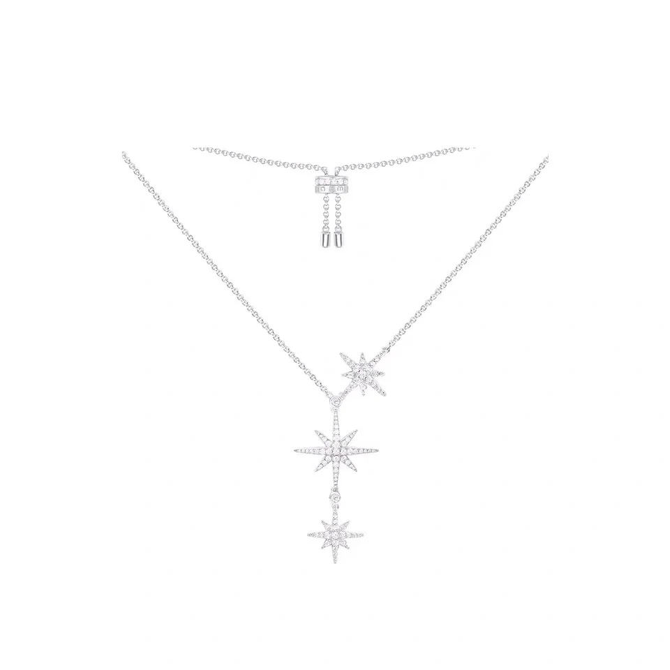 APM Monaco Triple Meteorite Pendant Necklace (Sterling Silver) D28516573 — view 2