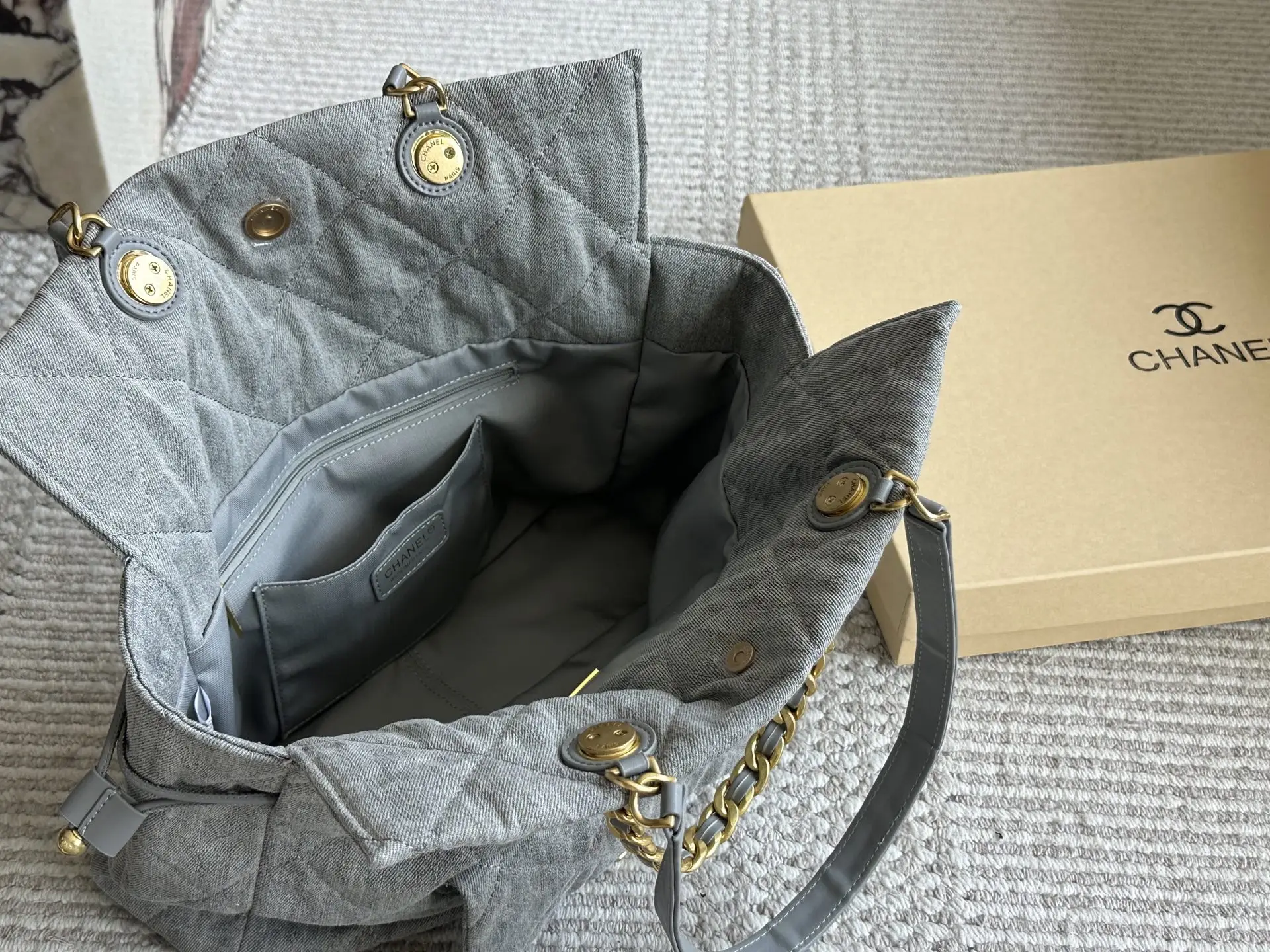 Chanel Quilted Denim Deauville Tote Bag D36018365 — view 8