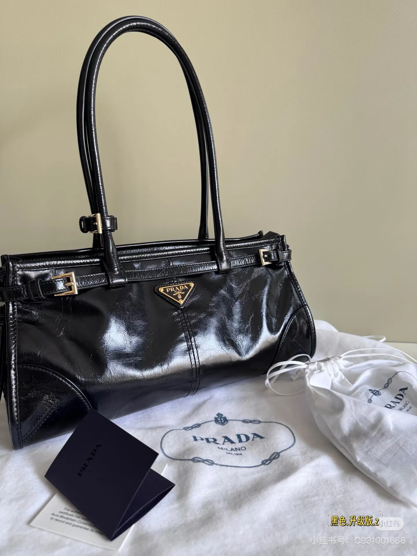 Prada Oiled Leather Top-Handle Bag D37018449 — view 5